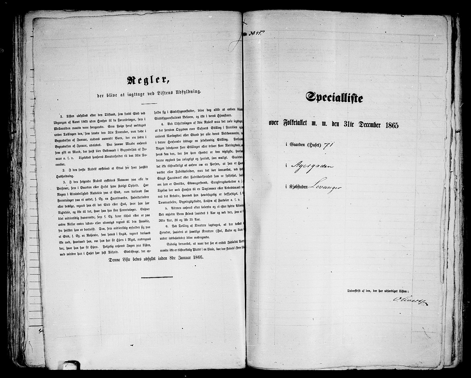 RA, Folketelling 1865 for 1701B Levanger prestegjeld, Levanger kjøpstad, 1865, s. 93