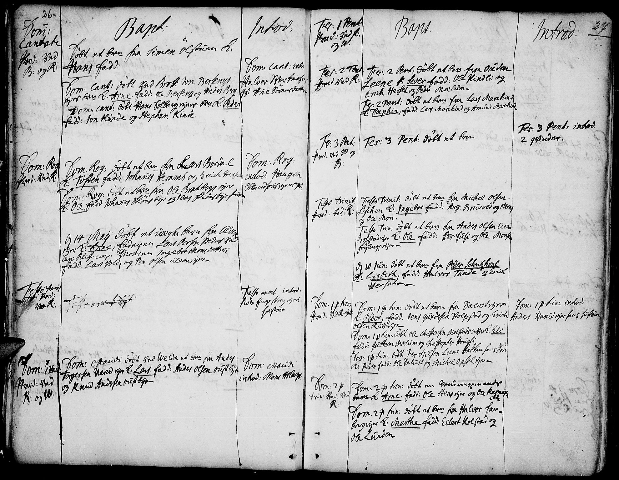 Ringsaker prestekontor, AV/SAH-PREST-014/K/Ka/L0001: Ministerialbok nr. 1, 1734-1746, s. 26-27