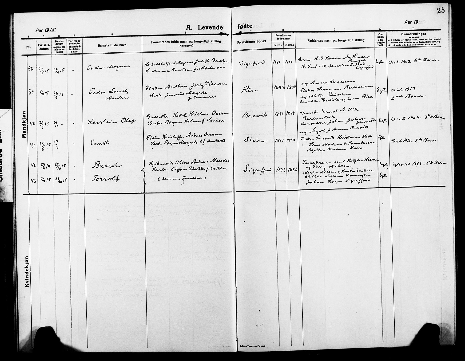 Ministerialprotokoller, klokkerbøker og fødselsregistre - Nordland, AV/SAT-A-1459/895/L1383: Klokkerbok nr. 895C05, 1913-1922, s. 25