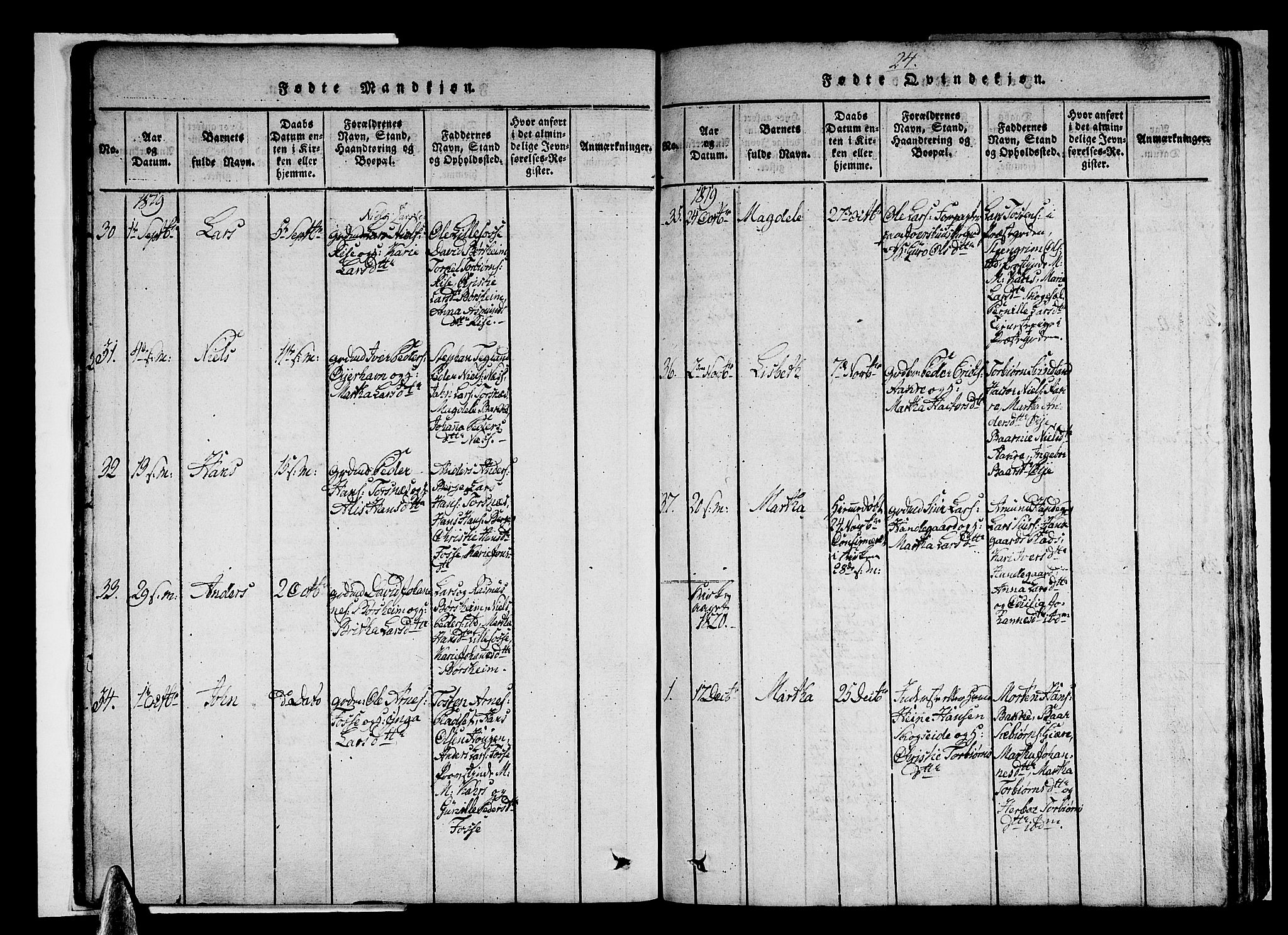 Strandebarm sokneprestembete, SAB/A-78401/H/Haa: Ministerialbok nr. A 5, 1816-1826, s. 24