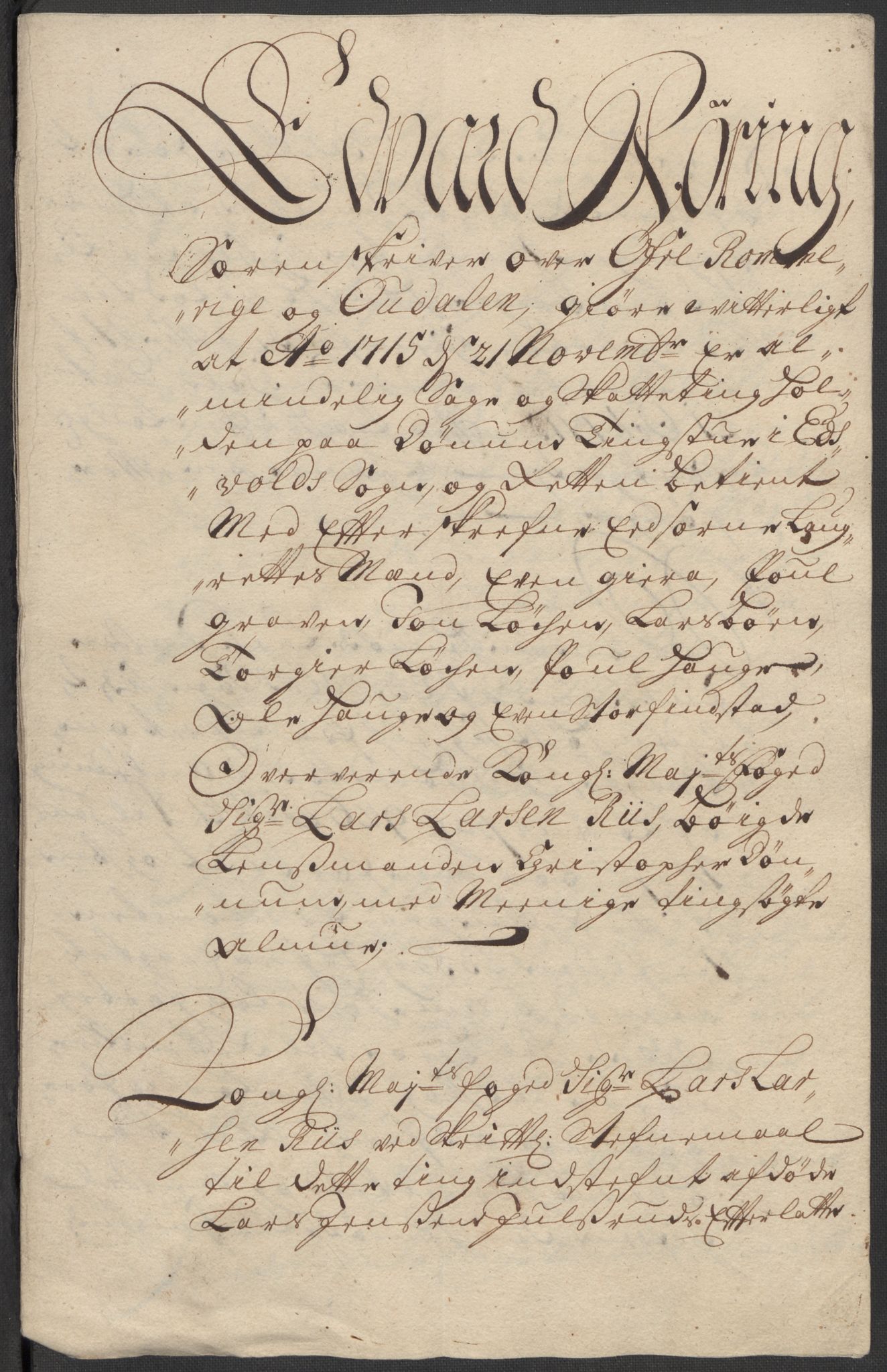 Rentekammeret inntil 1814, Reviderte regnskaper, Fogderegnskap, RA/EA-4092/R12/L0724: Fogderegnskap Øvre Romerike, 1715, s. 172