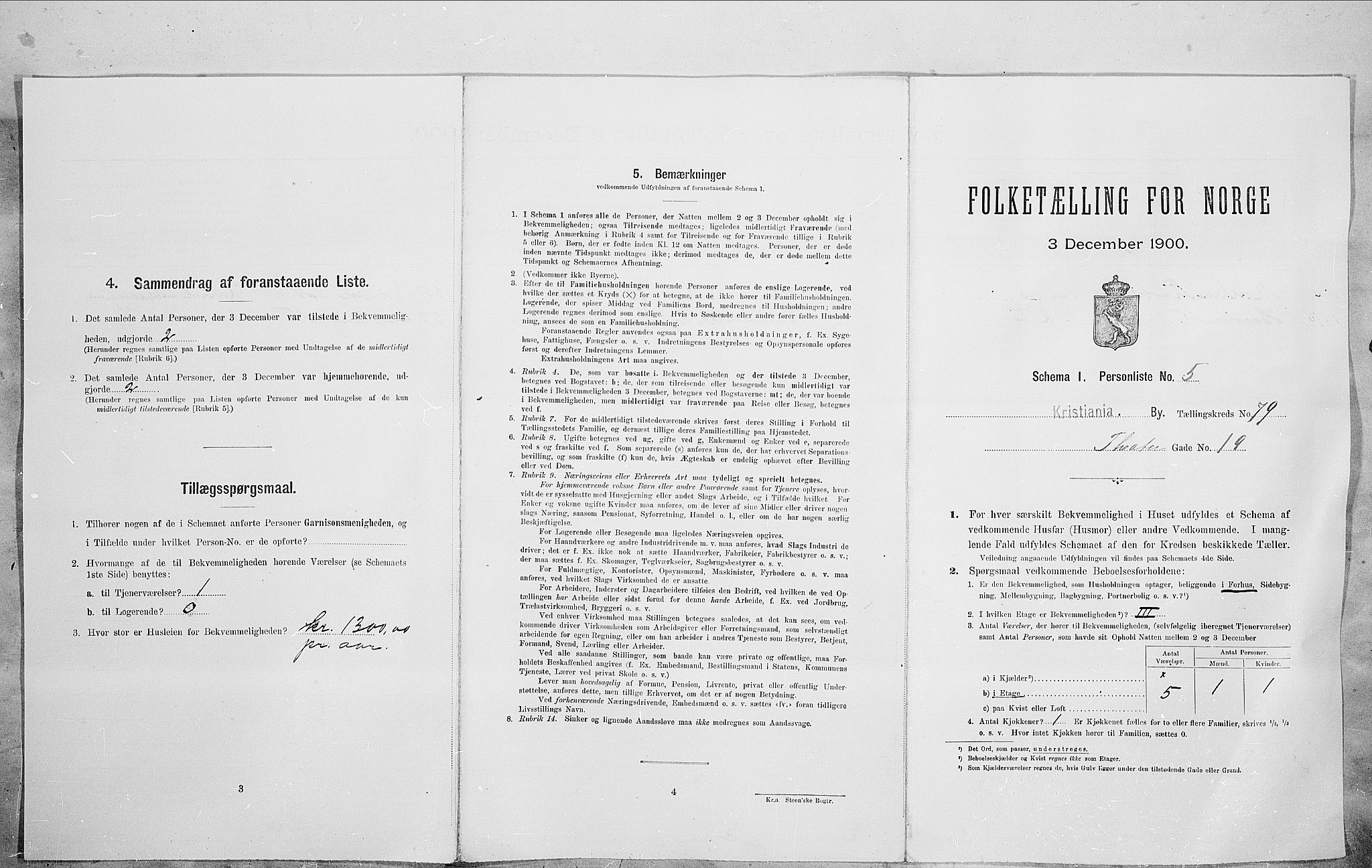 SAO, Folketelling 1900 for 0301 Kristiania kjøpstad, 1900, s. 96615