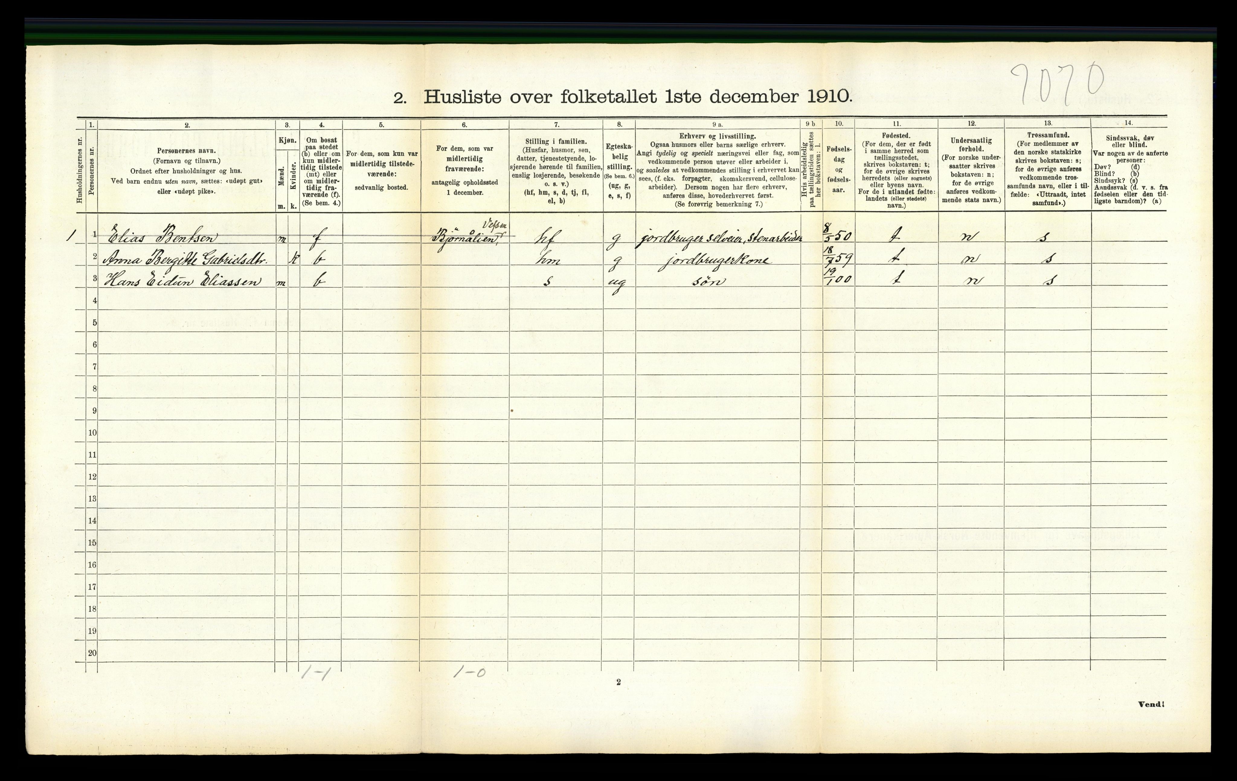 RA, Folketelling 1910 for 1824 Vefsn herred, 1910, s. 461