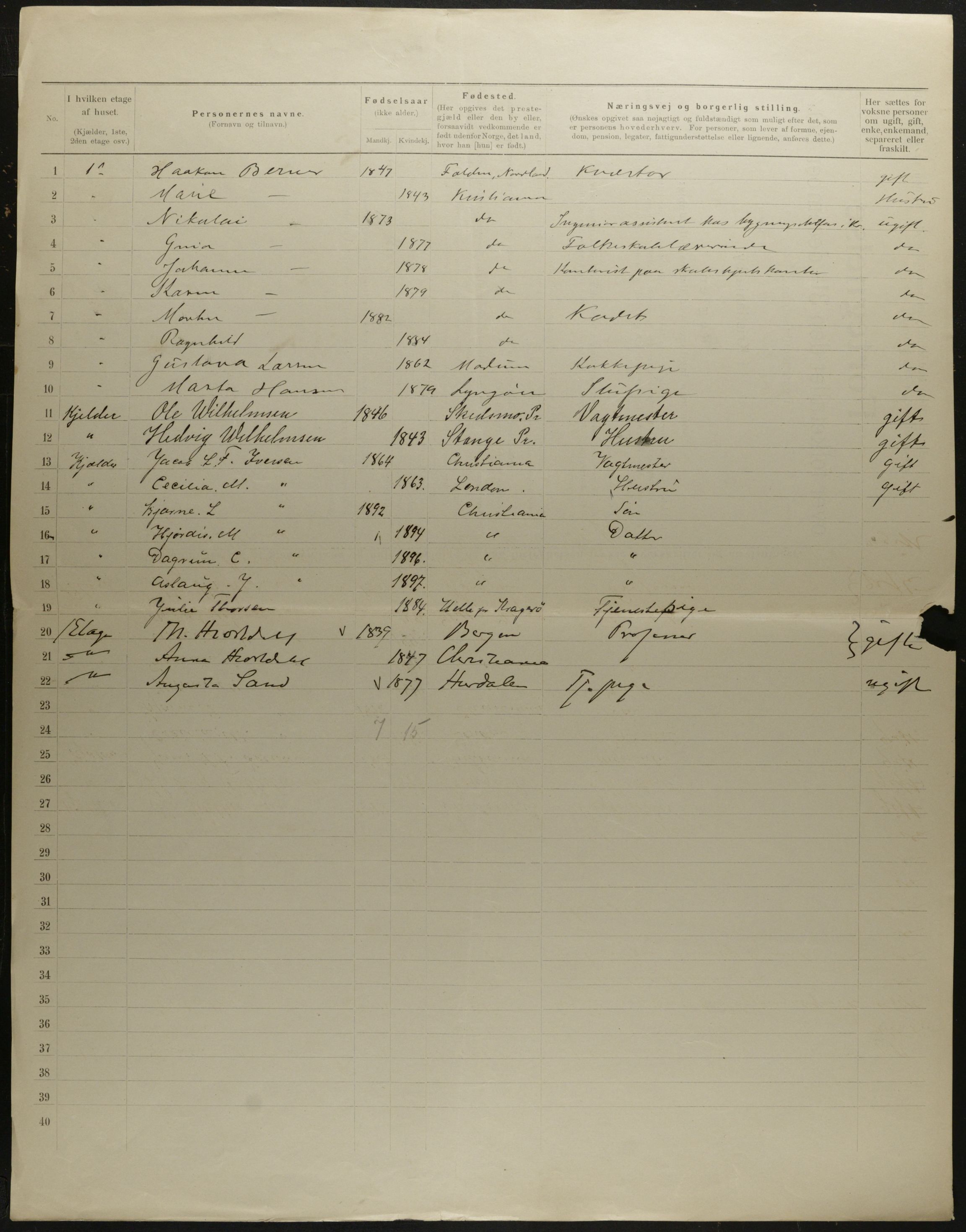 OBA, Kommunal folketelling 31.12.1901 for Kristiania kjøpstad, 1901, s. 7648