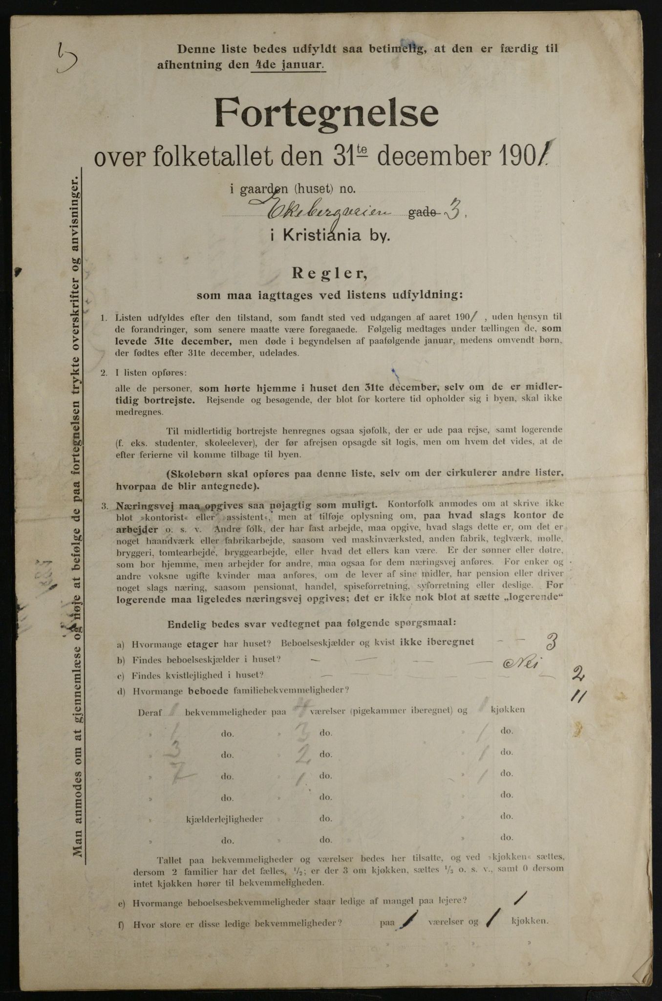 OBA, Kommunal folketelling 31.12.1901 for Kristiania kjøpstad, 1901, s. 3190