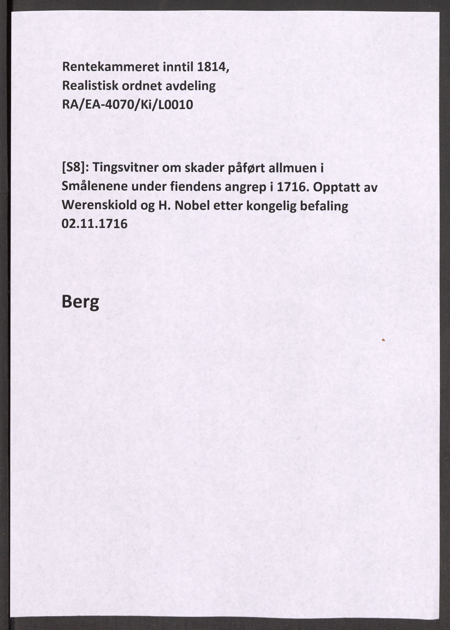 Rentekammeret inntil 1814, Realistisk ordnet avdeling, AV/RA-EA-4070/Ki/L0010: [S8]: Tingsvitner om skader påført allmuen i Smålenene under fiendens angrep i 1716. Opptatt av Werenskiold og H. Nobel etter kongelig befaling 02.11.1716, 1716-1717, s. 103