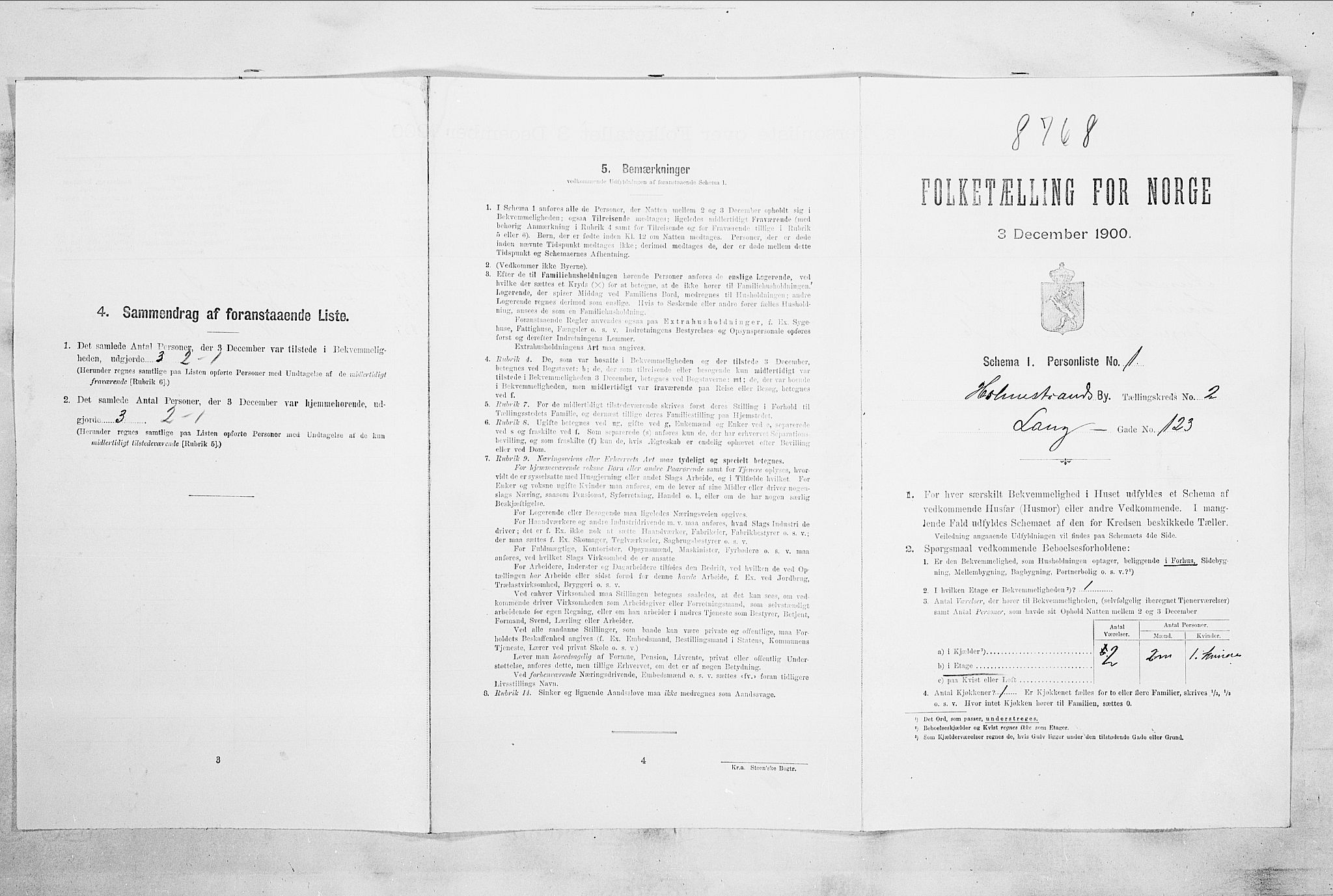 RA, Folketelling 1900 for 0702 Holmestrand kjøpstad, 1900, s. 551