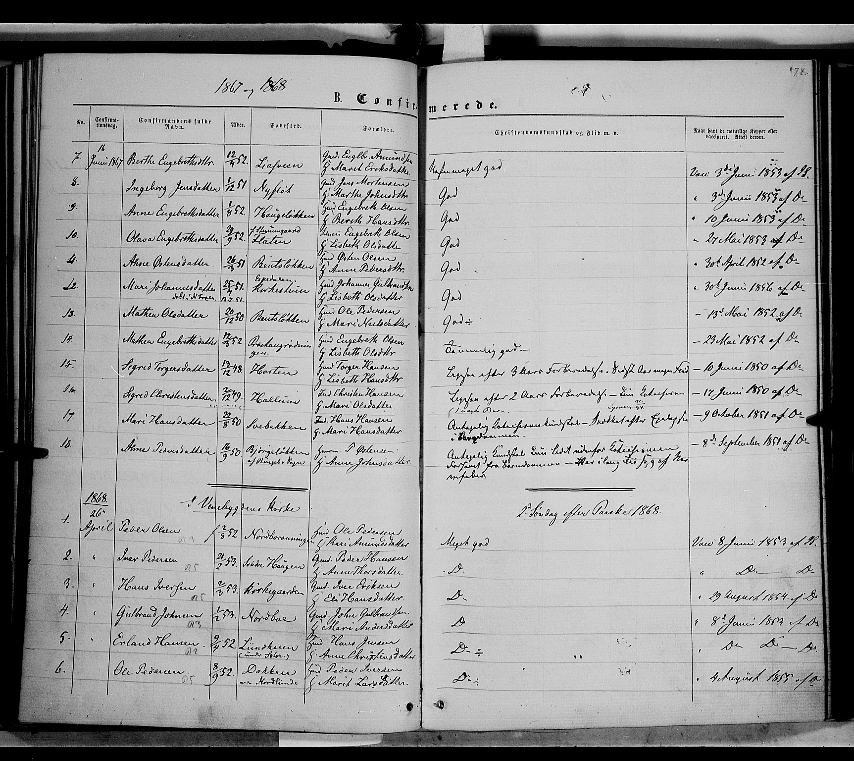 Ringebu prestekontor, AV/SAH-PREST-082/H/Ha/Haa/L0007: Ministerialbok nr. 7, 1860-1877, s. 178