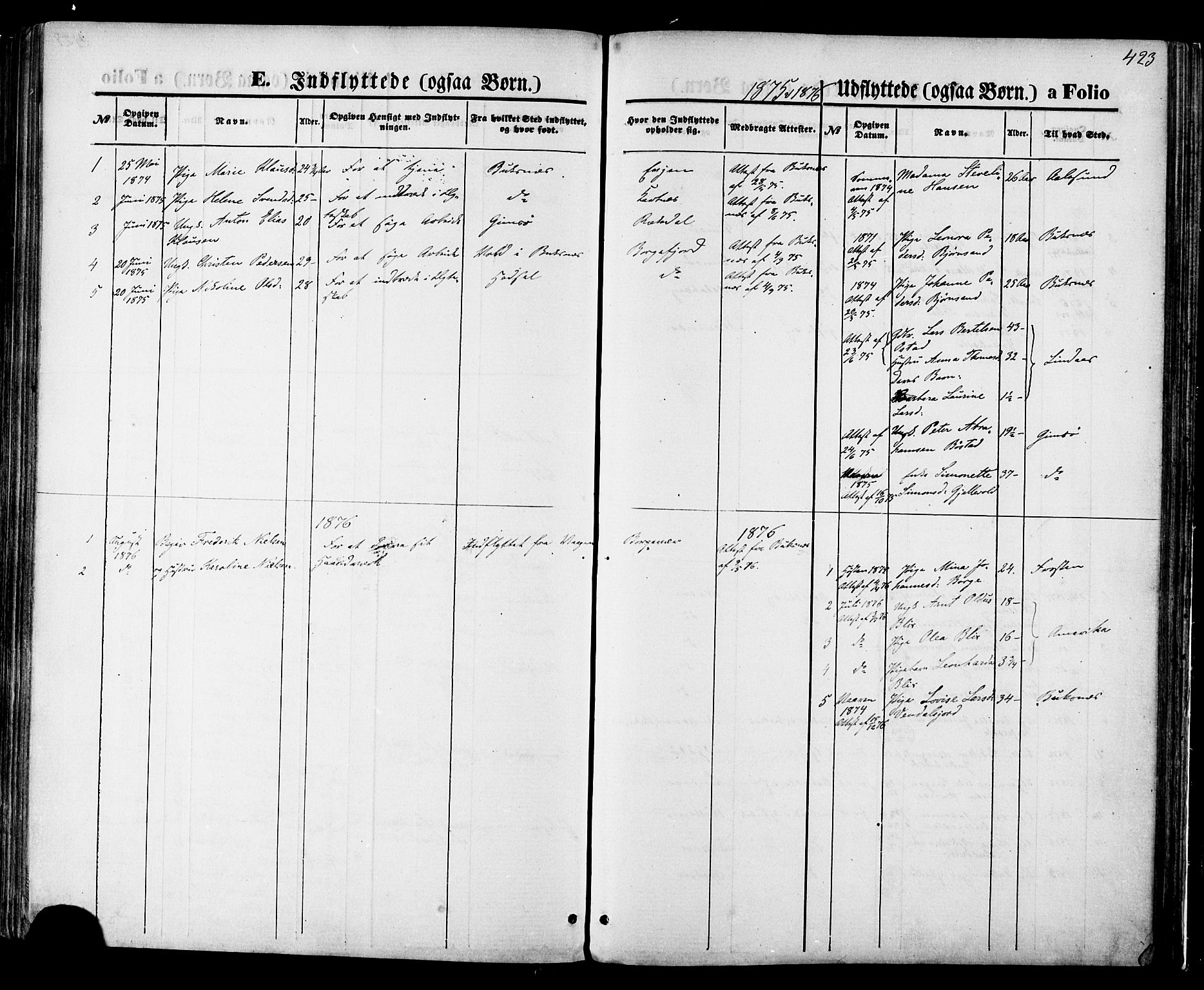 Ministerialprotokoller, klokkerbøker og fødselsregistre - Nordland, SAT/A-1459/880/L1132: Ministerialbok nr. 880A06, 1869-1887, s. 423