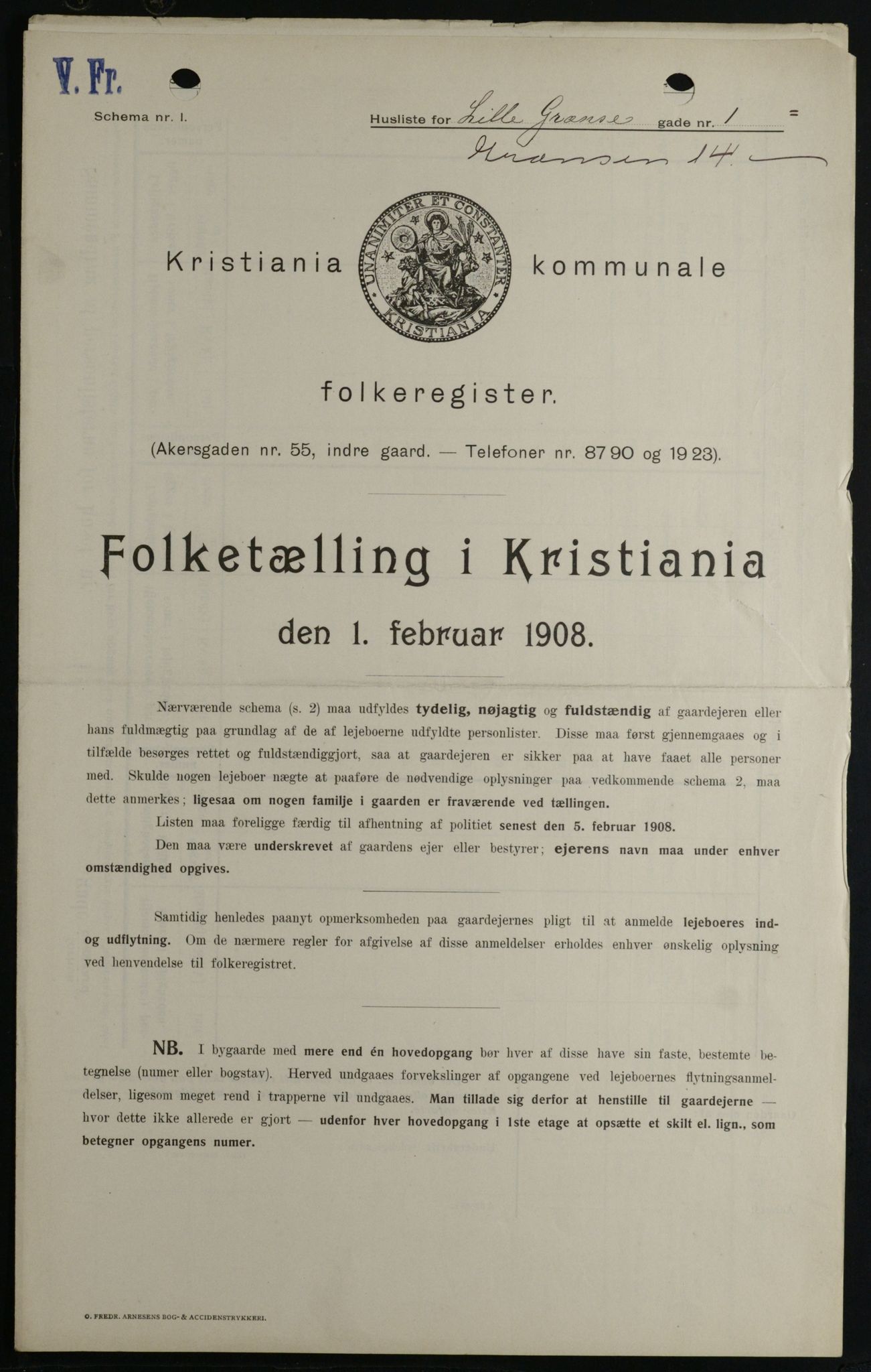 OBA, Kommunal folketelling 1.2.1908 for Kristiania kjøpstad, 1908, s. 51619