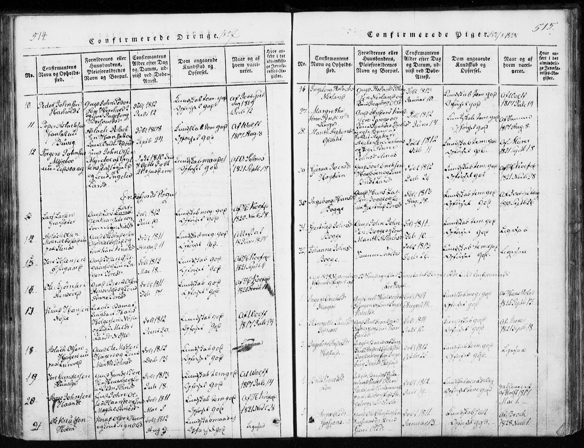 Ministerialprotokoller, klokkerbøker og fødselsregistre - Møre og Romsdal, AV/SAT-A-1454/551/L0623: Ministerialbok nr. 551A03, 1818-1831, s. 514-515