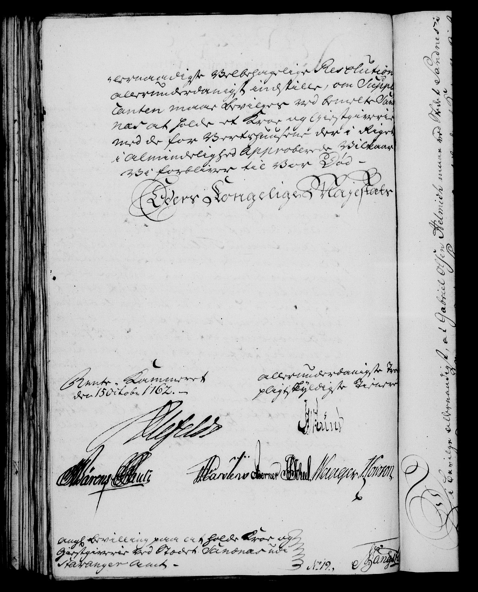 Rentekammeret, Kammerkanselliet, RA/EA-3111/G/Gf/Gfa/L0044: Norsk relasjons- og resolusjonsprotokoll (merket RK 52.44), 1762, s. 469