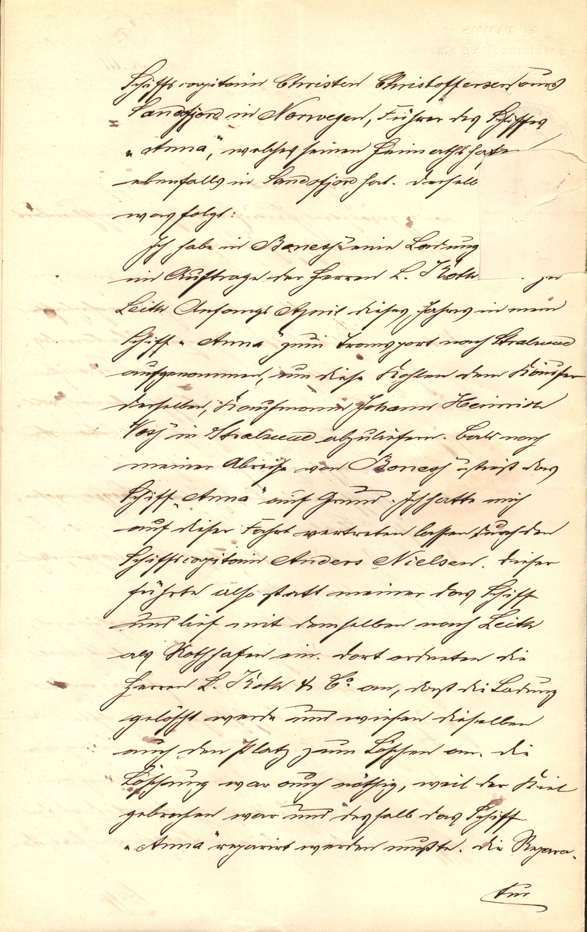 Pa 63 - Østlandske skibsassuranceforening, VEMU/A-1079/G/Ga/L0014/0012: Havaridokumenter / Sophie, Andover, Alliance, Anna, 1882, s. 48