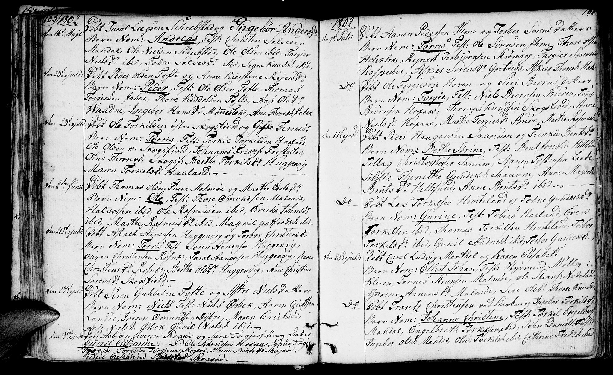 Mandal sokneprestkontor, AV/SAK-1111-0030/F/Fa/Faa/L0008: Ministerialbok nr. A 8, 1794-1817, s. 105-106
