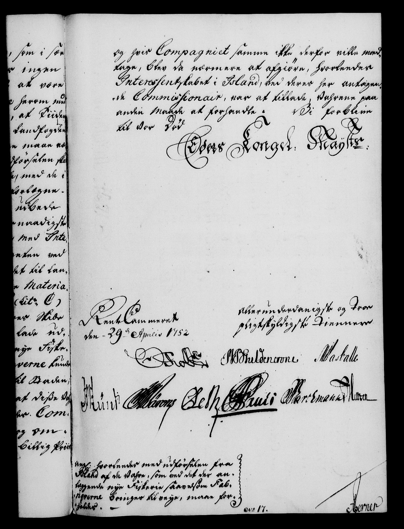 Rentekammeret, Kammerkanselliet, RA/EA-3111/G/Gf/Gfa/L0034: Norsk relasjons- og resolusjonsprotokoll (merket RK 52.34), 1752, s. 241