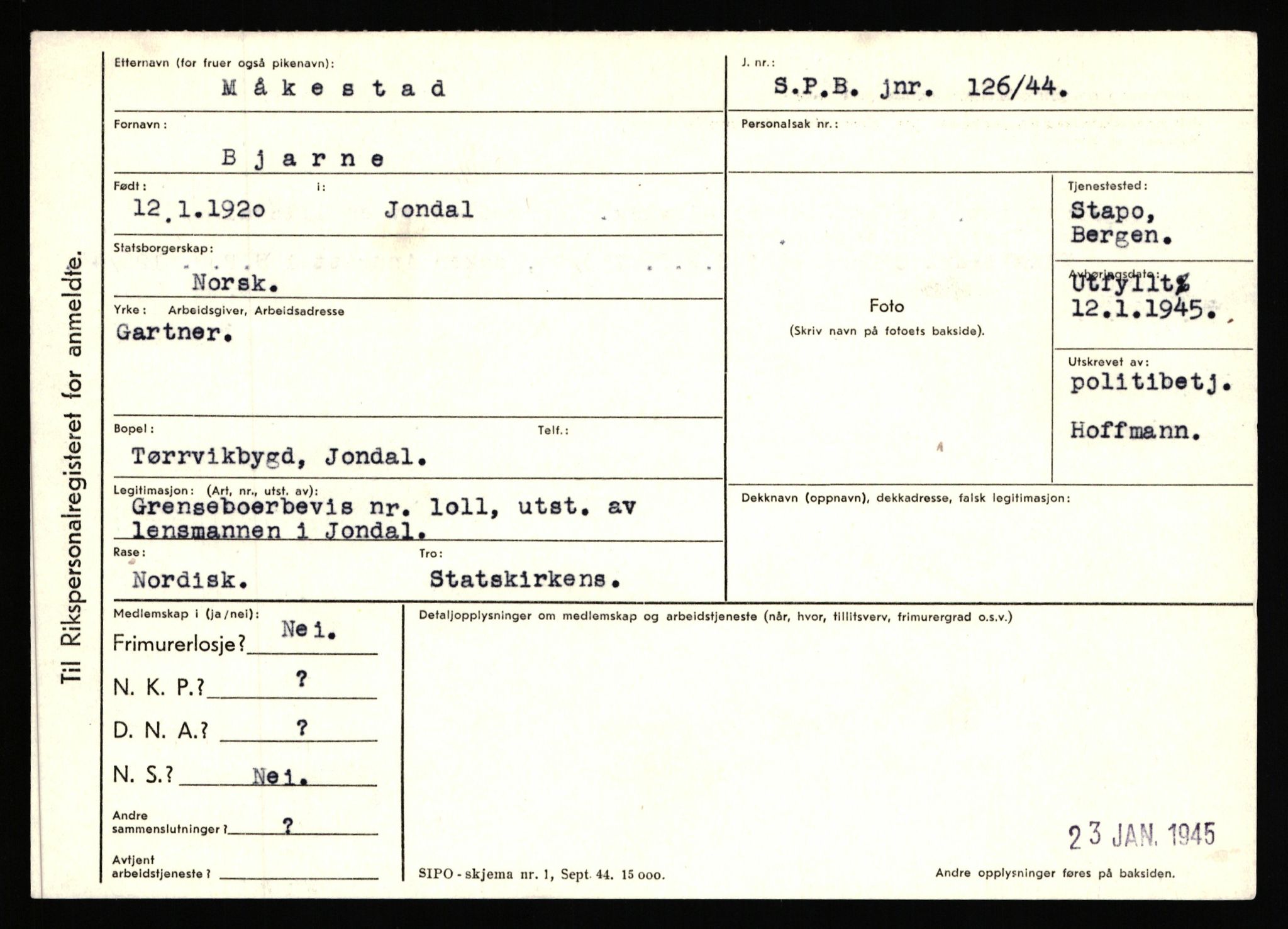 Statspolitiet - Hovedkontoret / Osloavdelingen, AV/RA-S-1329/C/Ca/L0010: Lind - Moksnes, 1943-1945, s. 2311