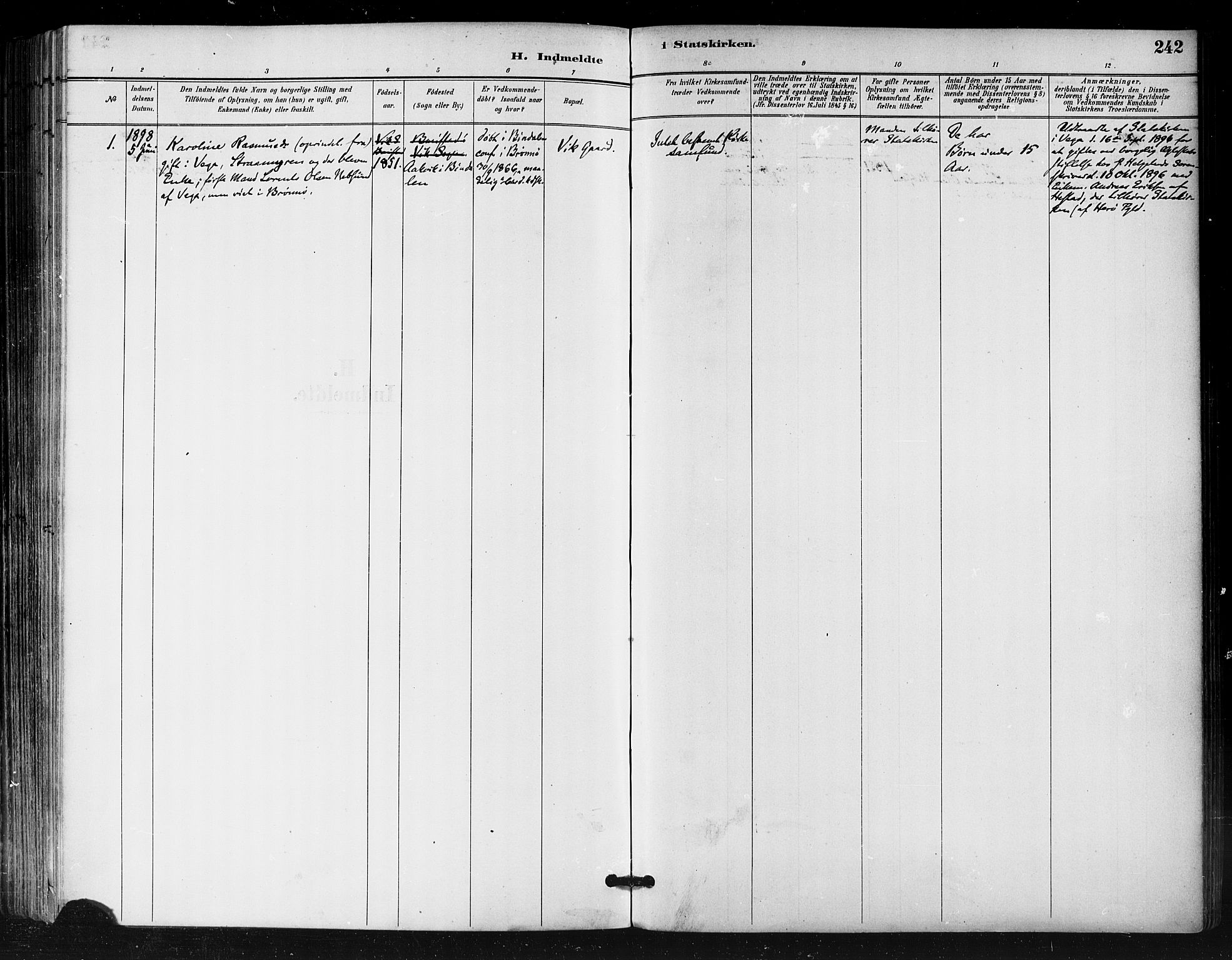 Ministerialprotokoller, klokkerbøker og fødselsregistre - Nordland, SAT/A-1459/812/L0178: Ministerialbok nr. 812A07, 1886-1900, s. 242