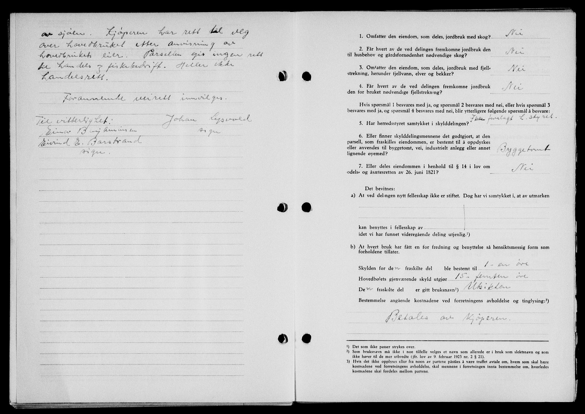 Lofoten sorenskriveri, SAT/A-0017/1/2/2C/L0013a: Pantebok nr. 13a, 1944-1946, Dagboknr: 834/1945