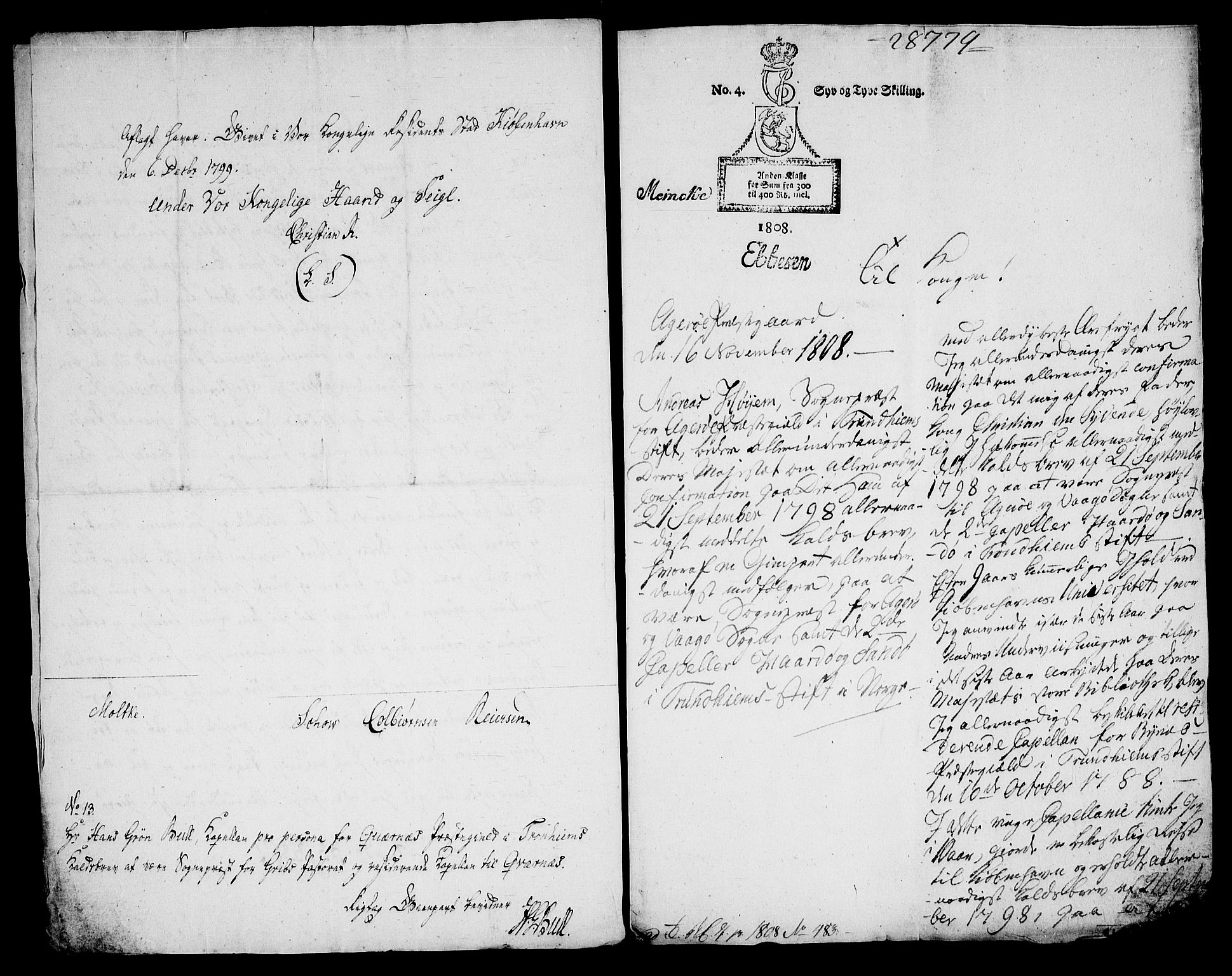 Danske Kanselli, Skapsaker, AV/RA-EA-4061/F/L0118: Skap 16, pakke 49, 1808, s. 24