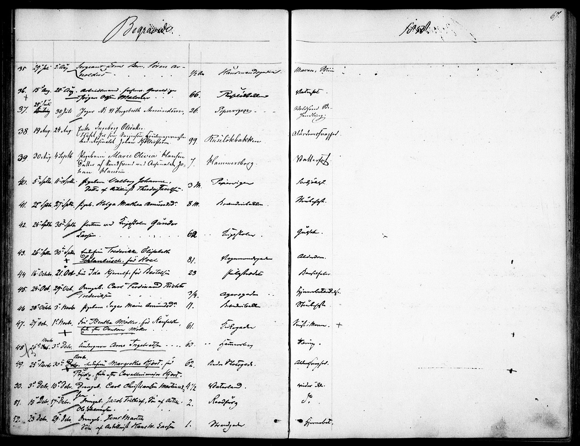 Garnisonsmenigheten Kirkebøker, SAO/A-10846/F/Fa/L0009: Ministerialbok nr. 9, 1842-1859, s. 67