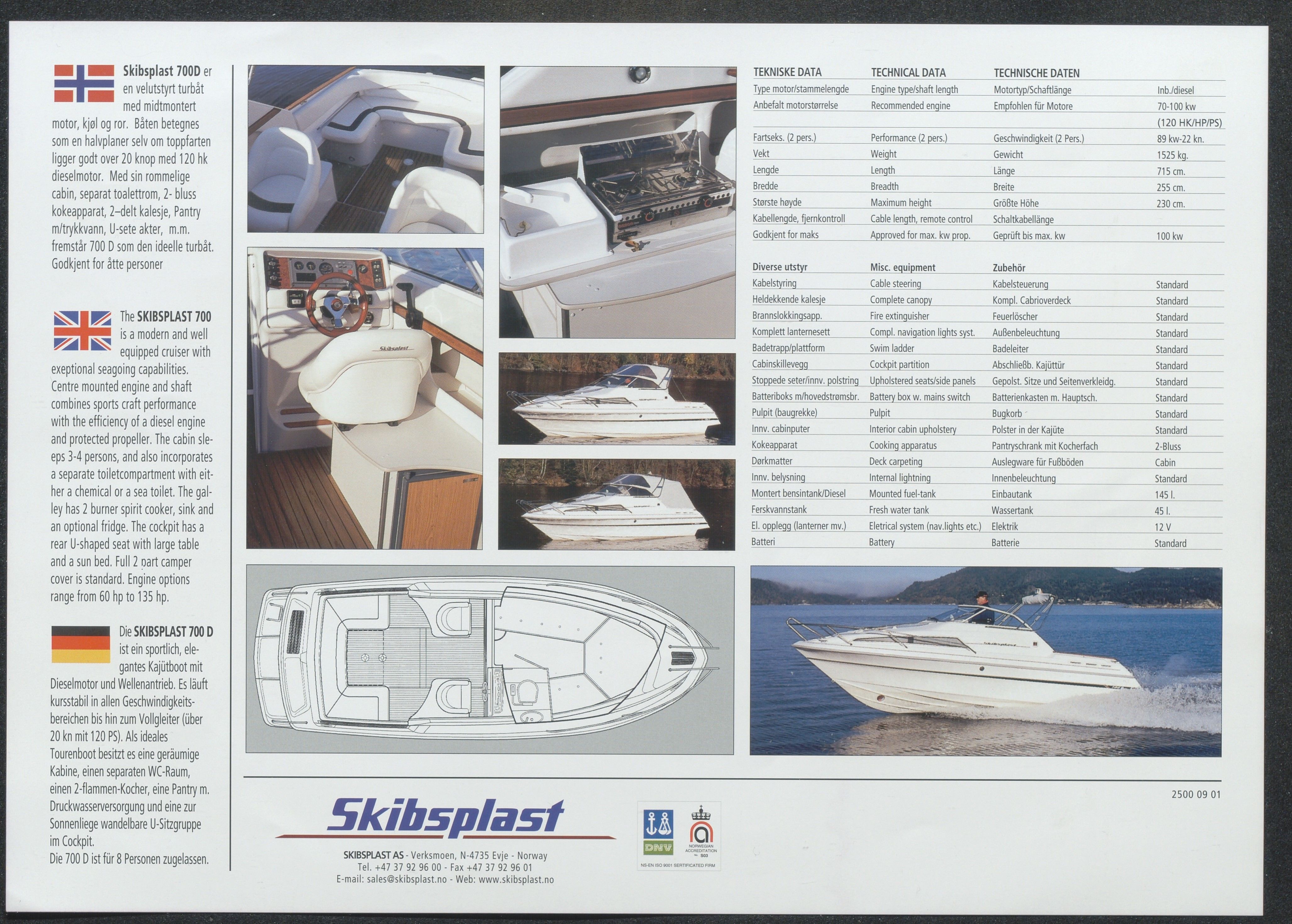 Skibsplast, AAKS/PA-2968/01/X/X01/L0002/0022: Brosjyrer / Skibsplast 700 D (1993-2000), 1993-2000