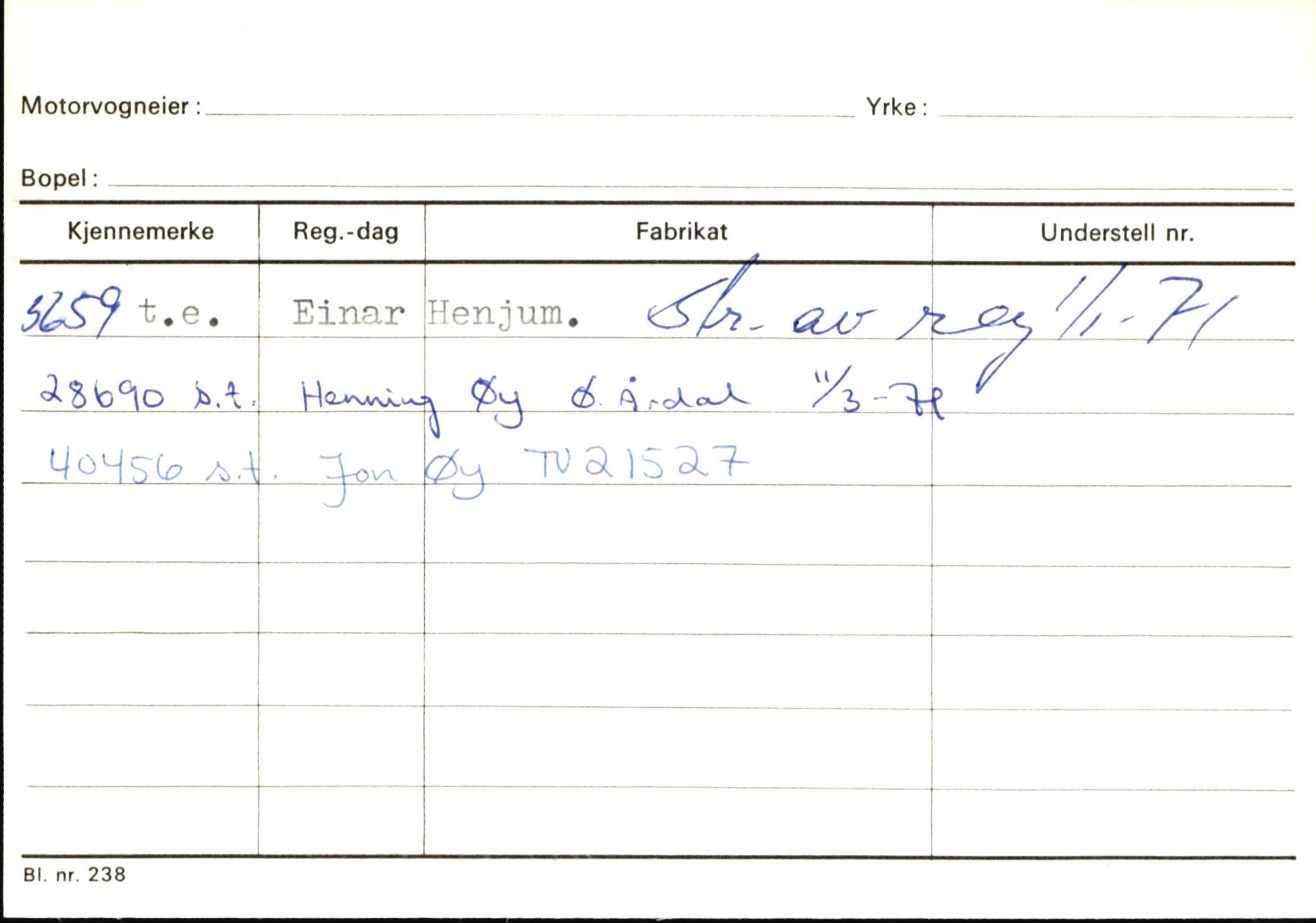 Statens vegvesen, Sogn og Fjordane vegkontor, AV/SAB-A-5301/4/F/L0146: Registerkort Årdal R-Å samt diverse kort, 1945-1975, s. 1721