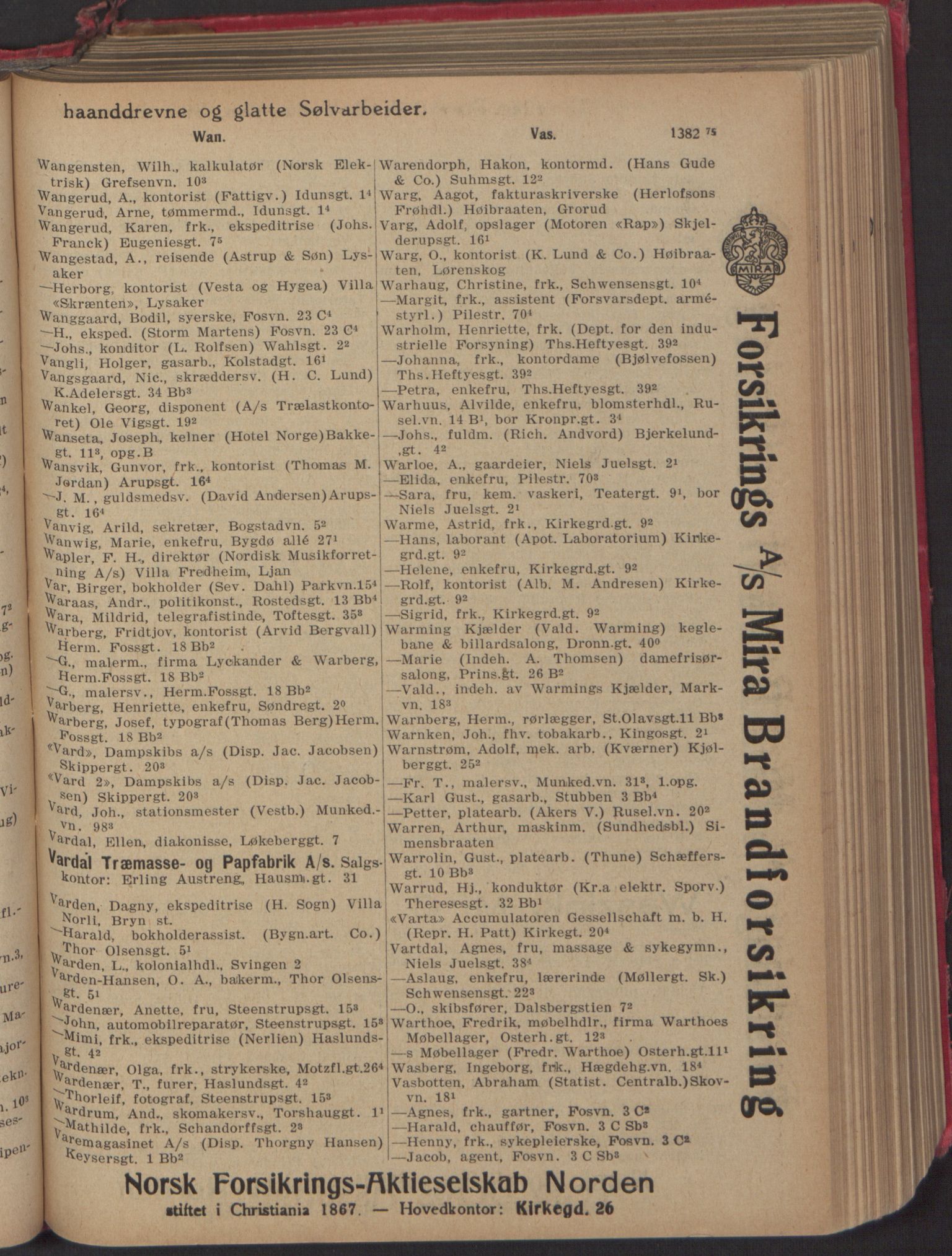 Kristiania/Oslo adressebok, PUBL/-, 1918, s. 1482