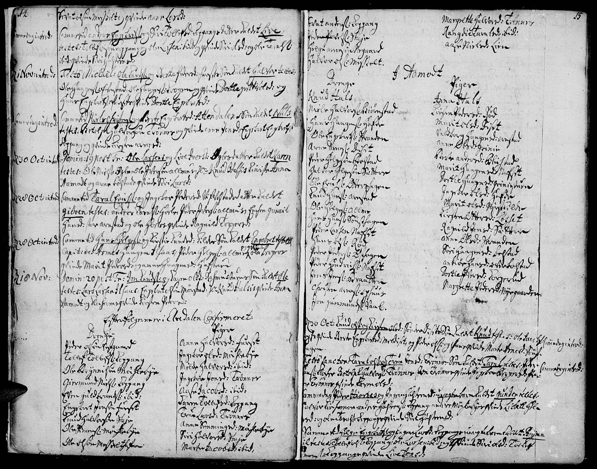 Åmot prestekontor, Hedmark, AV/SAH-PREST-056/H/Ha/Haa/L0002: Ministerialbok nr. 2, 1734-1779, s. 14-15