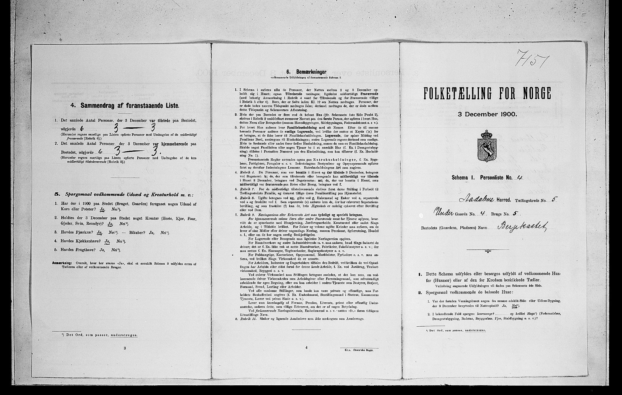 RA, Folketelling 1900 for 0614 Ådal herred, 1900, s. 347