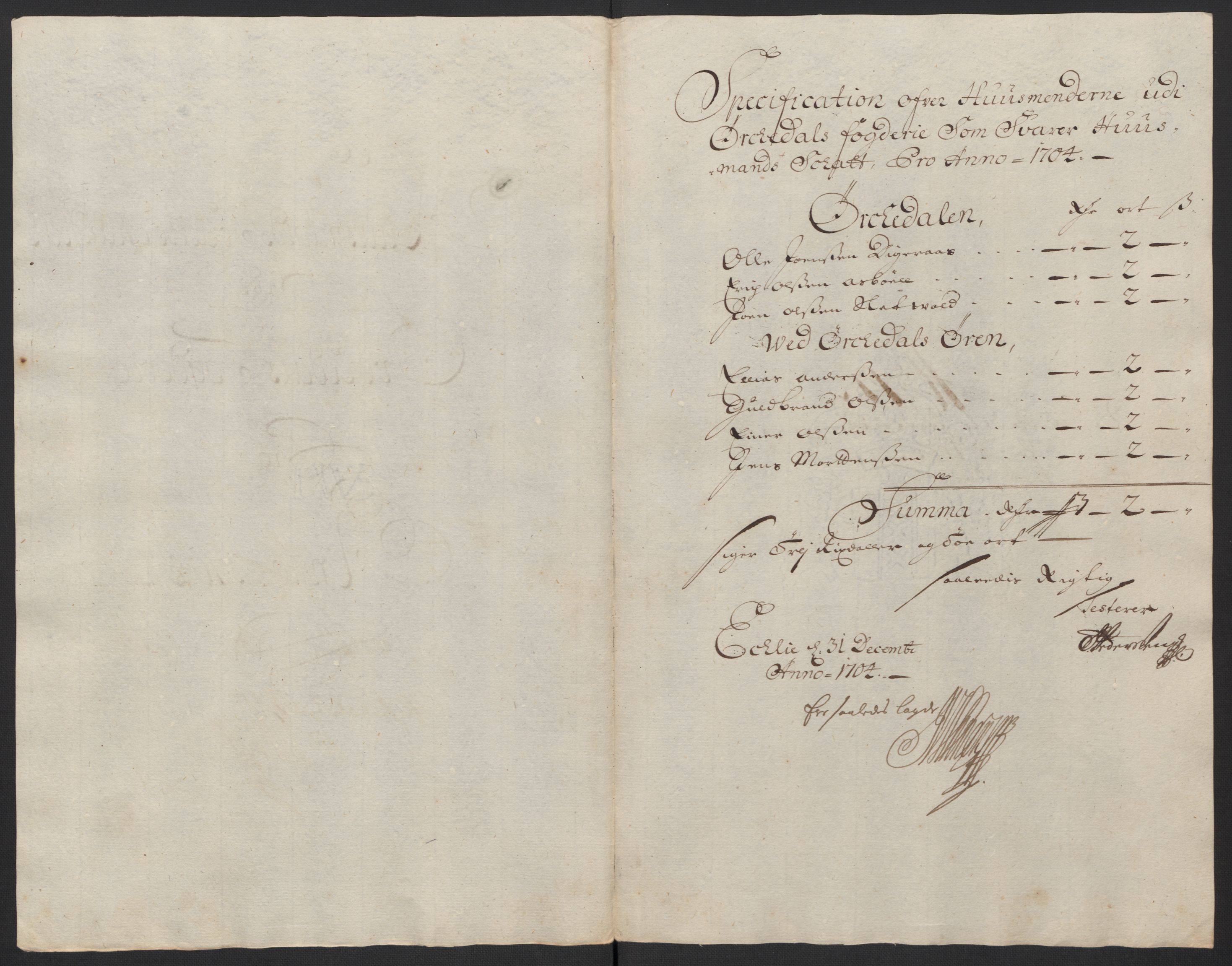 Rentekammeret inntil 1814, Reviderte regnskaper, Fogderegnskap, RA/EA-4092/R60/L3954: Fogderegnskap Orkdal og Gauldal, 1704, s. 189