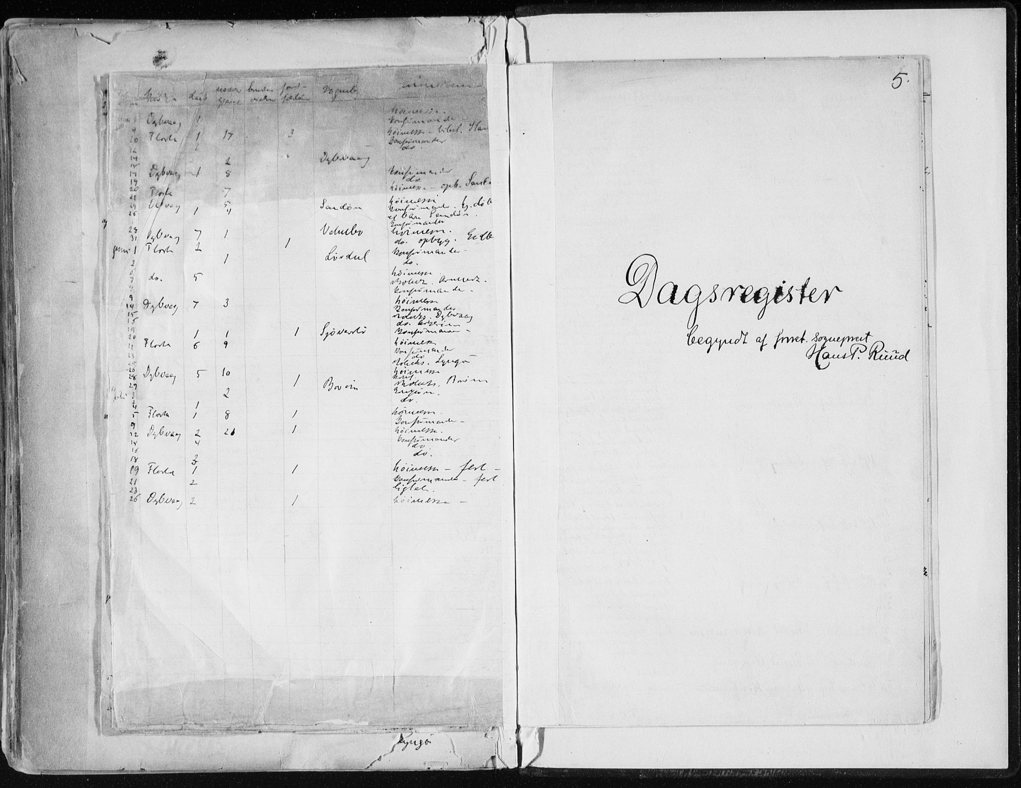 Dypvåg sokneprestkontor, SAK/1111-0007/F/Fa/Faa/L0008: Ministerialbok nr. A 8, 1885-1906, s. 5