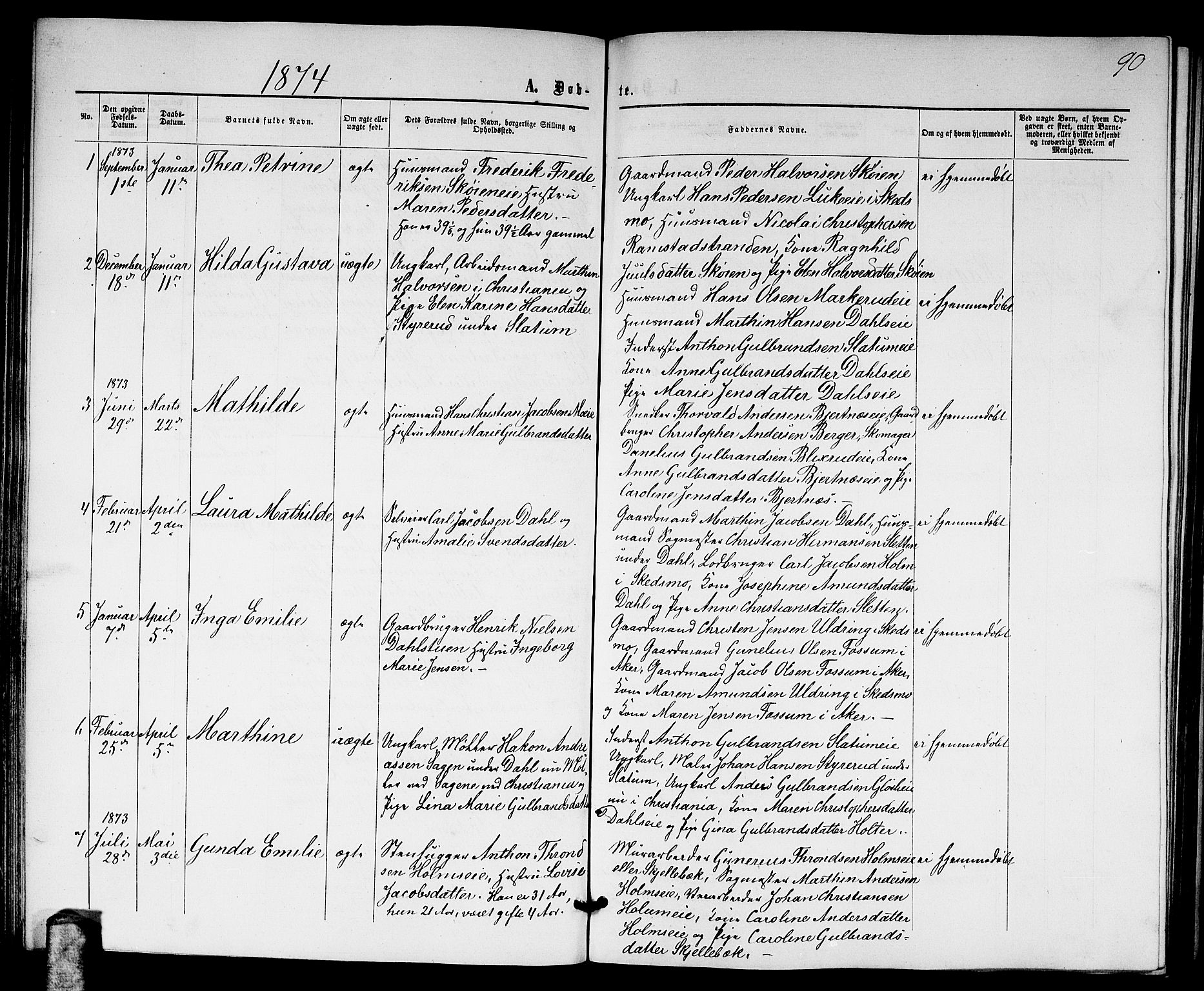 Nittedal prestekontor Kirkebøker, AV/SAO-A-10365a/G/Ga/L0001: Klokkerbok nr. I 1, 1859-1878, s. 90