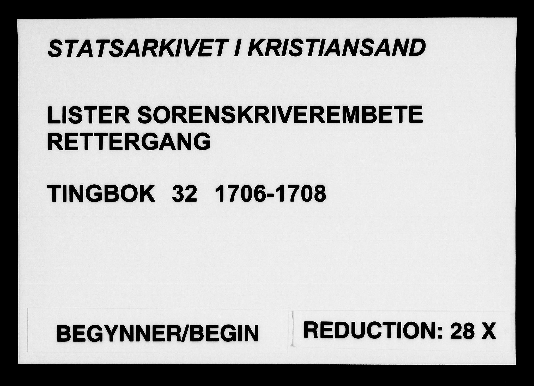 Lister sorenskriveri, AV/SAK-1221-0003/F/Fa/L0032: Tingbok nr 32, 1706-1708