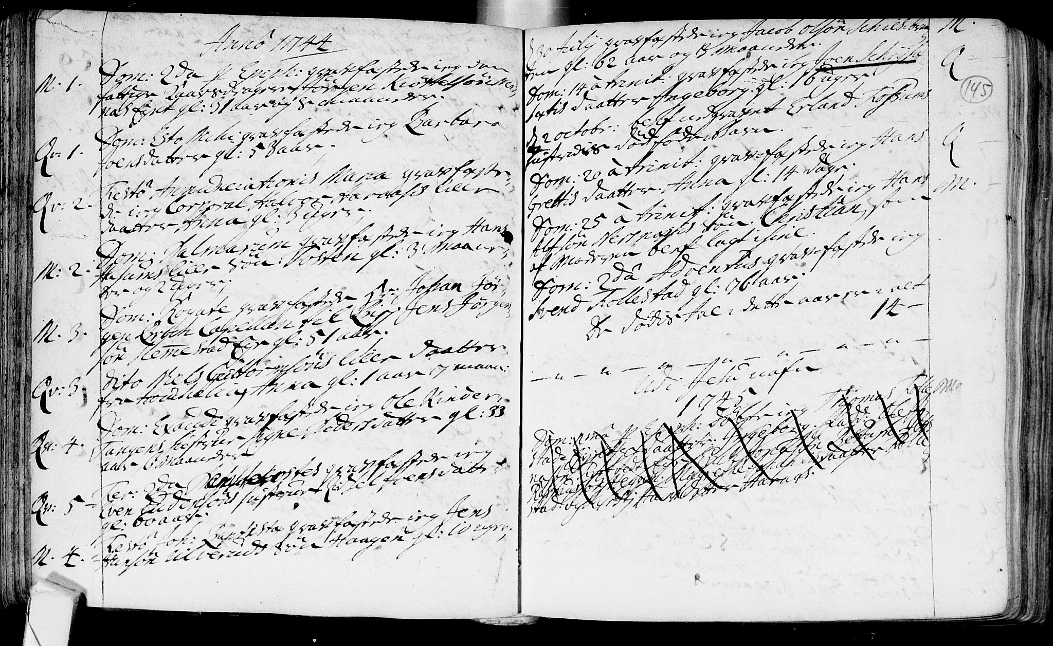 Røyken kirkebøker, SAKO/A-241/F/Fa/L0002: Ministerialbok nr. 2, 1731-1782, s. 145