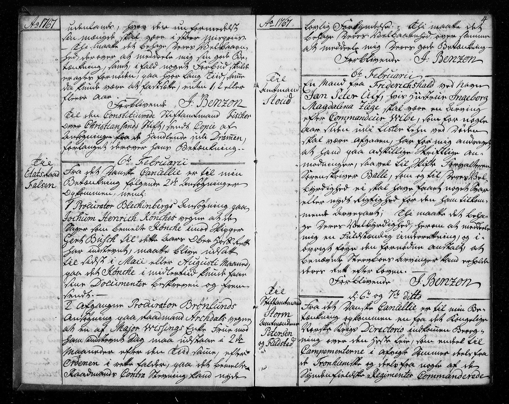 Stattholderembetet 1572-1771, RA/EA-2870/Bf/L0006: Stattholderprotokoll (allmenn kopibok), 1767-1768, s. 3b-4a