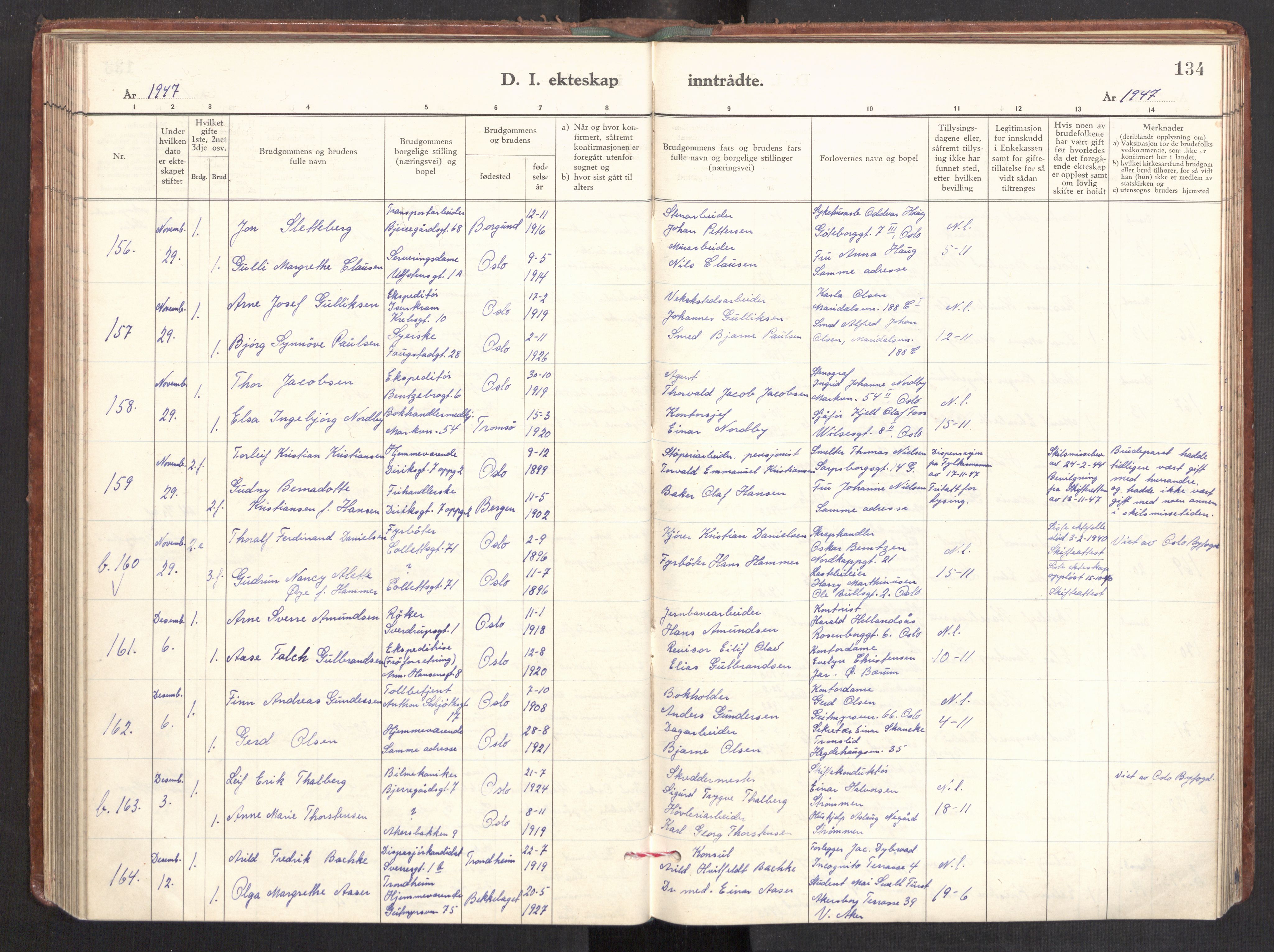 Gamle Aker prestekontor Kirkebøker, AV/SAO-A-10617a/F/L0022: Ministerialbok nr. 22, 1941-1952, s. 134