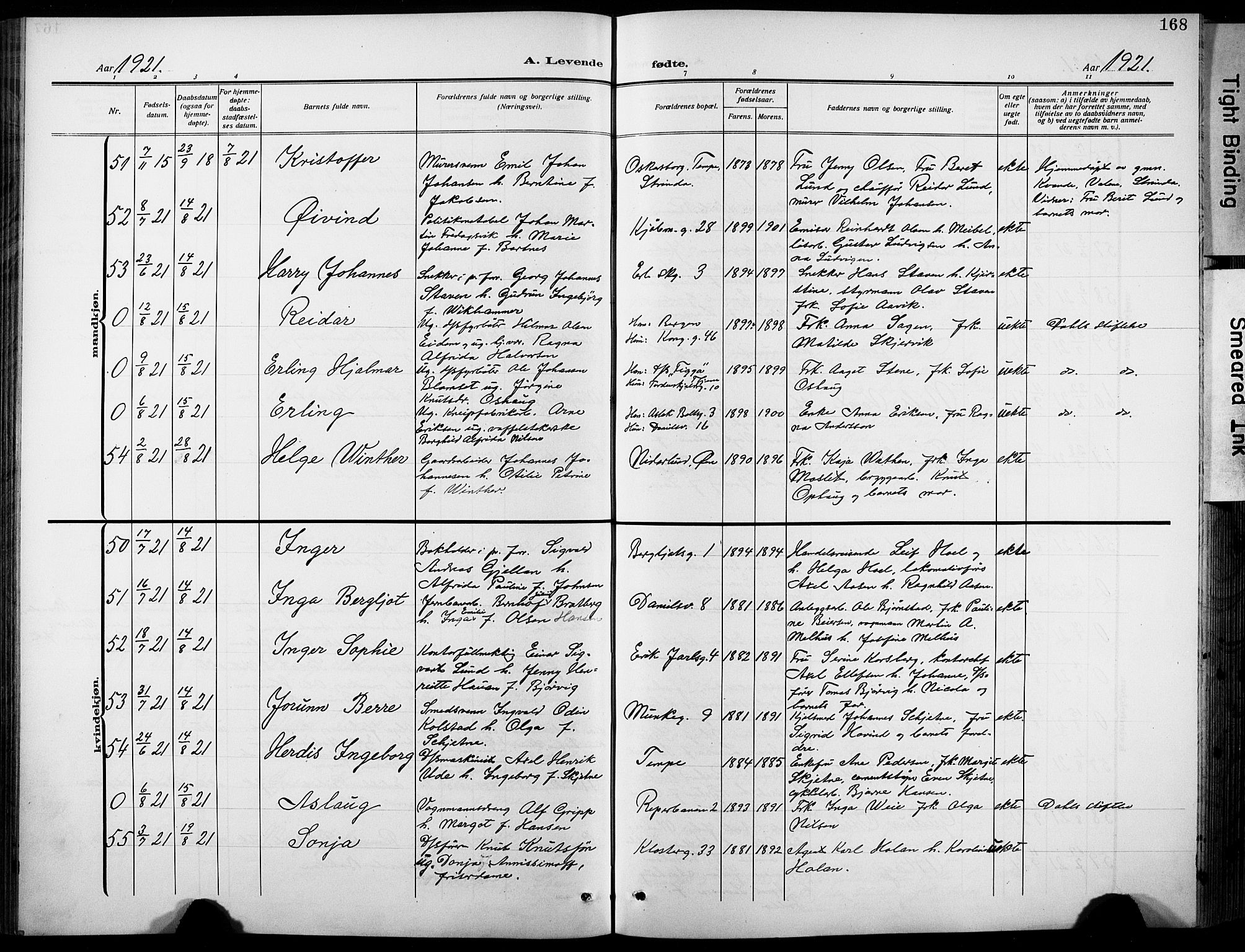 Ministerialprotokoller, klokkerbøker og fødselsregistre - Sør-Trøndelag, AV/SAT-A-1456/601/L0096: Klokkerbok nr. 601C14, 1911-1931, s. 168