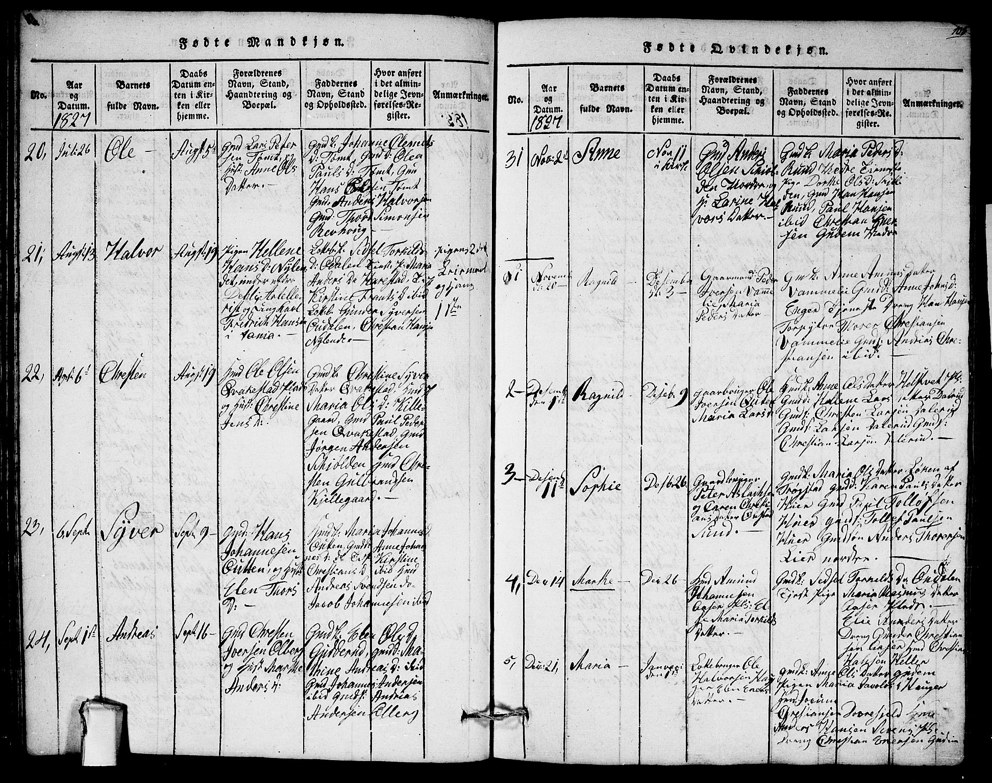 Askim prestekontor Kirkebøker, AV/SAO-A-10900/G/Ga/L0001: Klokkerbok nr. 1, 1817-1846, s. 102-103