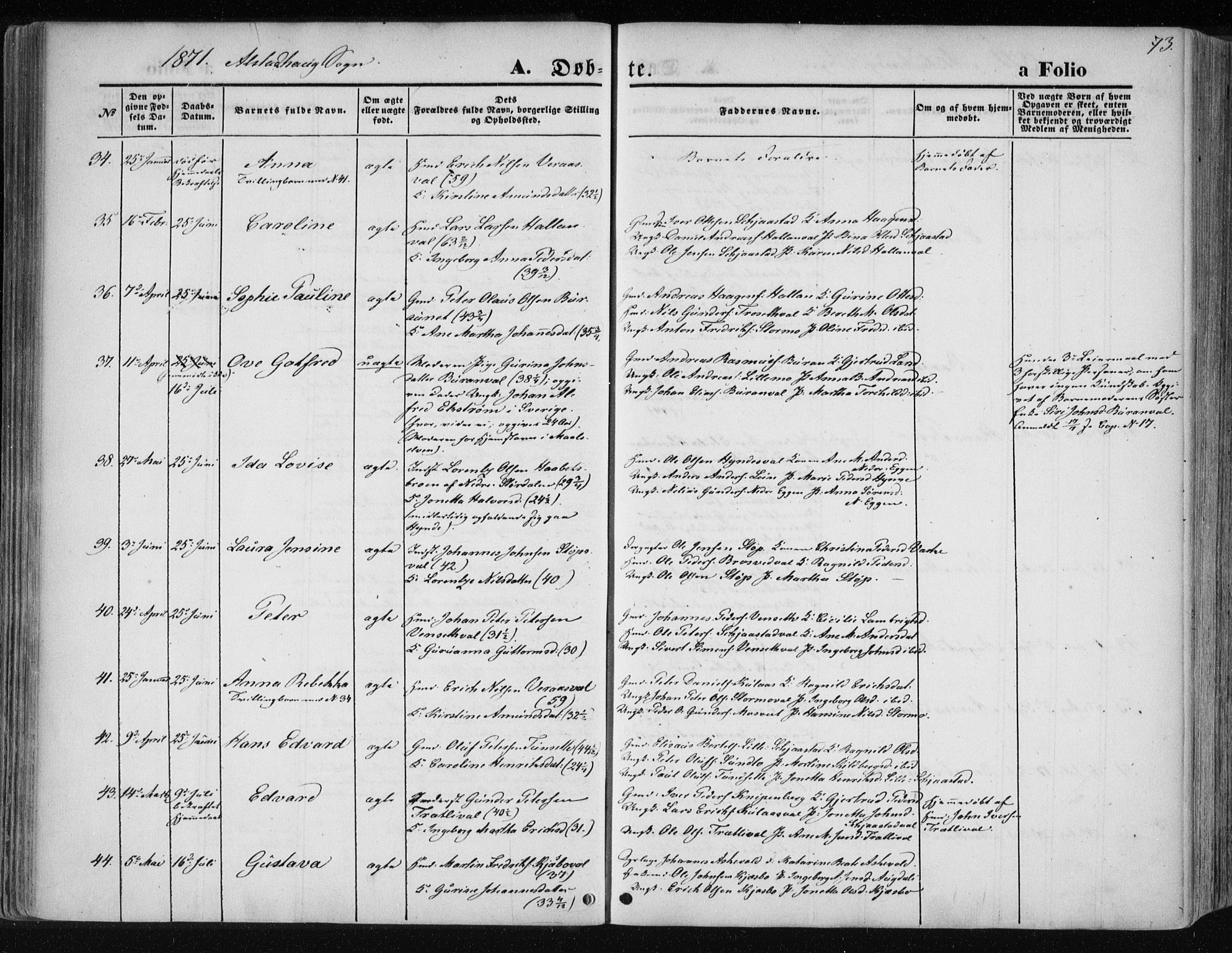 Ministerialprotokoller, klokkerbøker og fødselsregistre - Nord-Trøndelag, SAT/A-1458/717/L0157: Ministerialbok nr. 717A08 /1, 1863-1877, s. 73