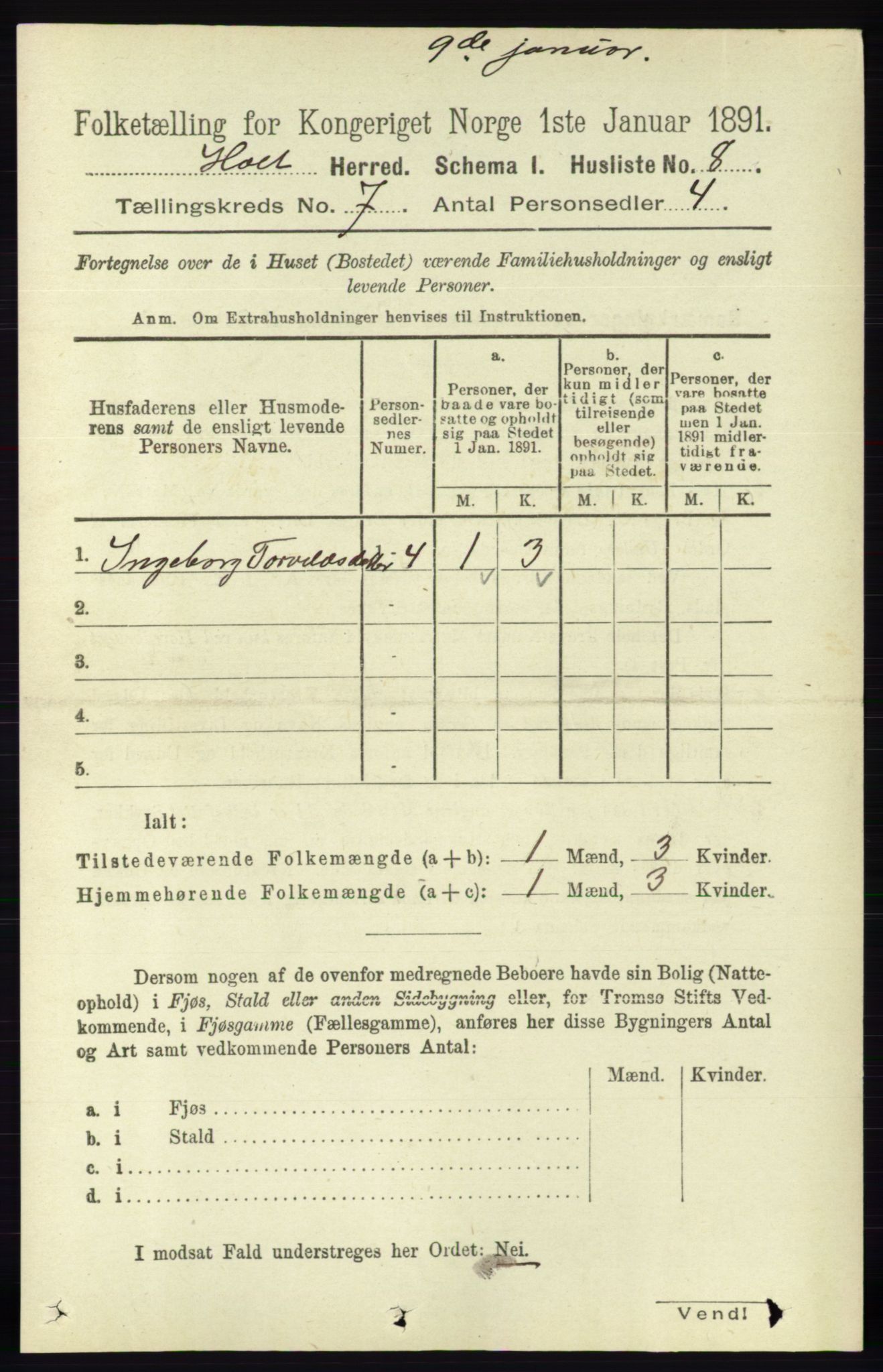 RA, Folketelling 1891 for 0914 Holt herred, 1891, s. 3302