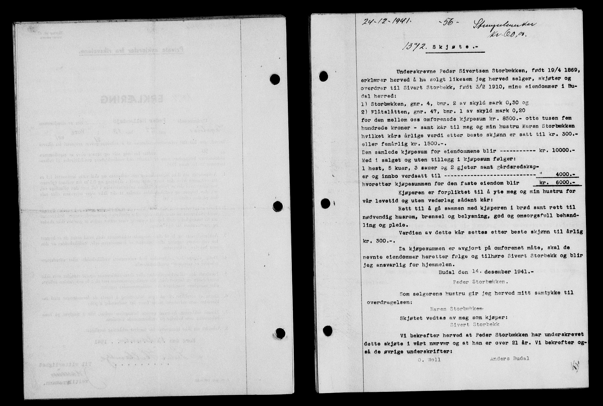 Gauldal sorenskriveri, SAT/A-0014/1/2/2C/L0054: Pantebok nr. 59, 1941-1942, Dagboknr: 1372/1941