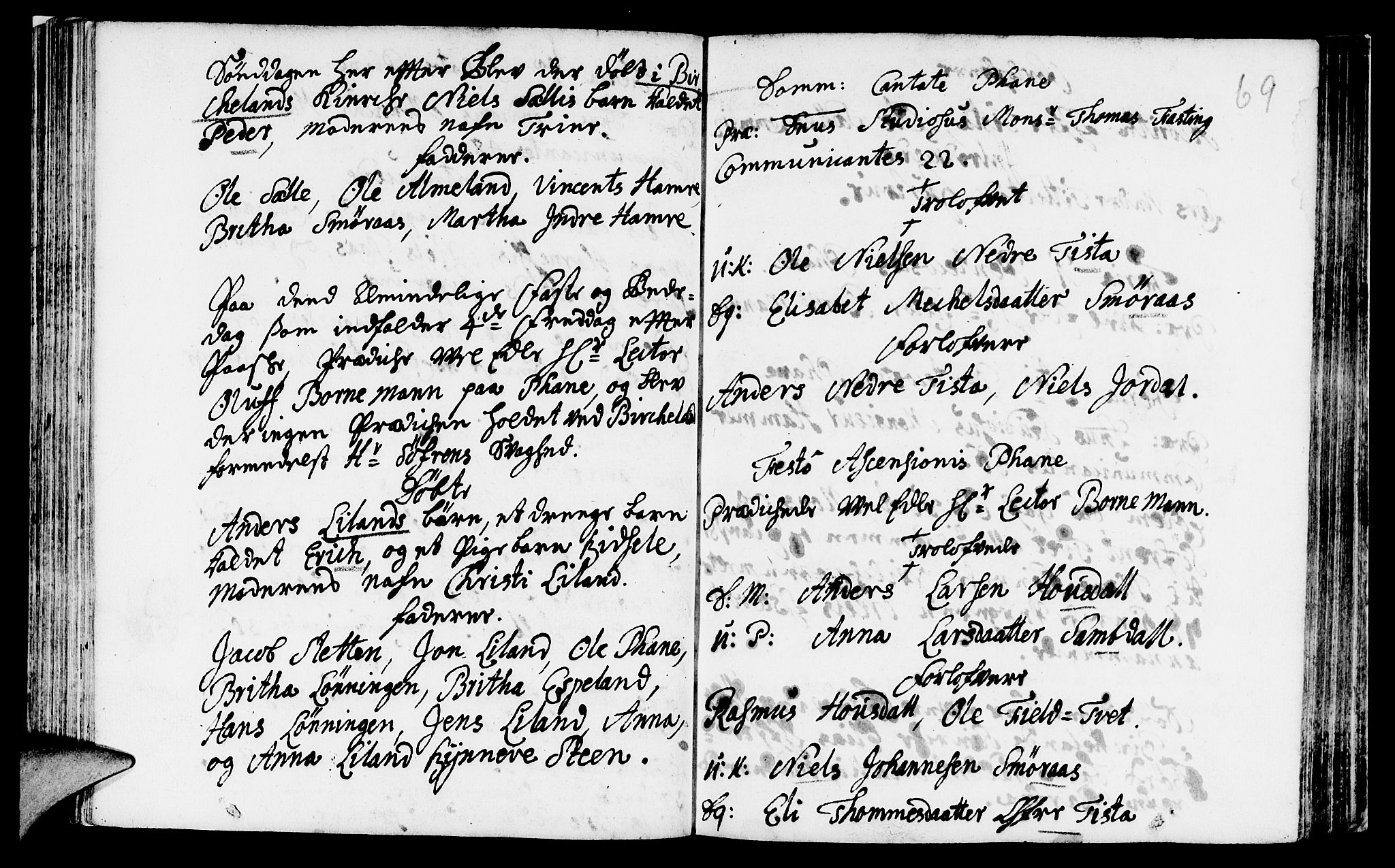 Fana Sokneprestembete, AV/SAB-A-75101/H/Haa/Haaa/L0001: Ministerialbok nr. A 1, 1712-1719, s. 69