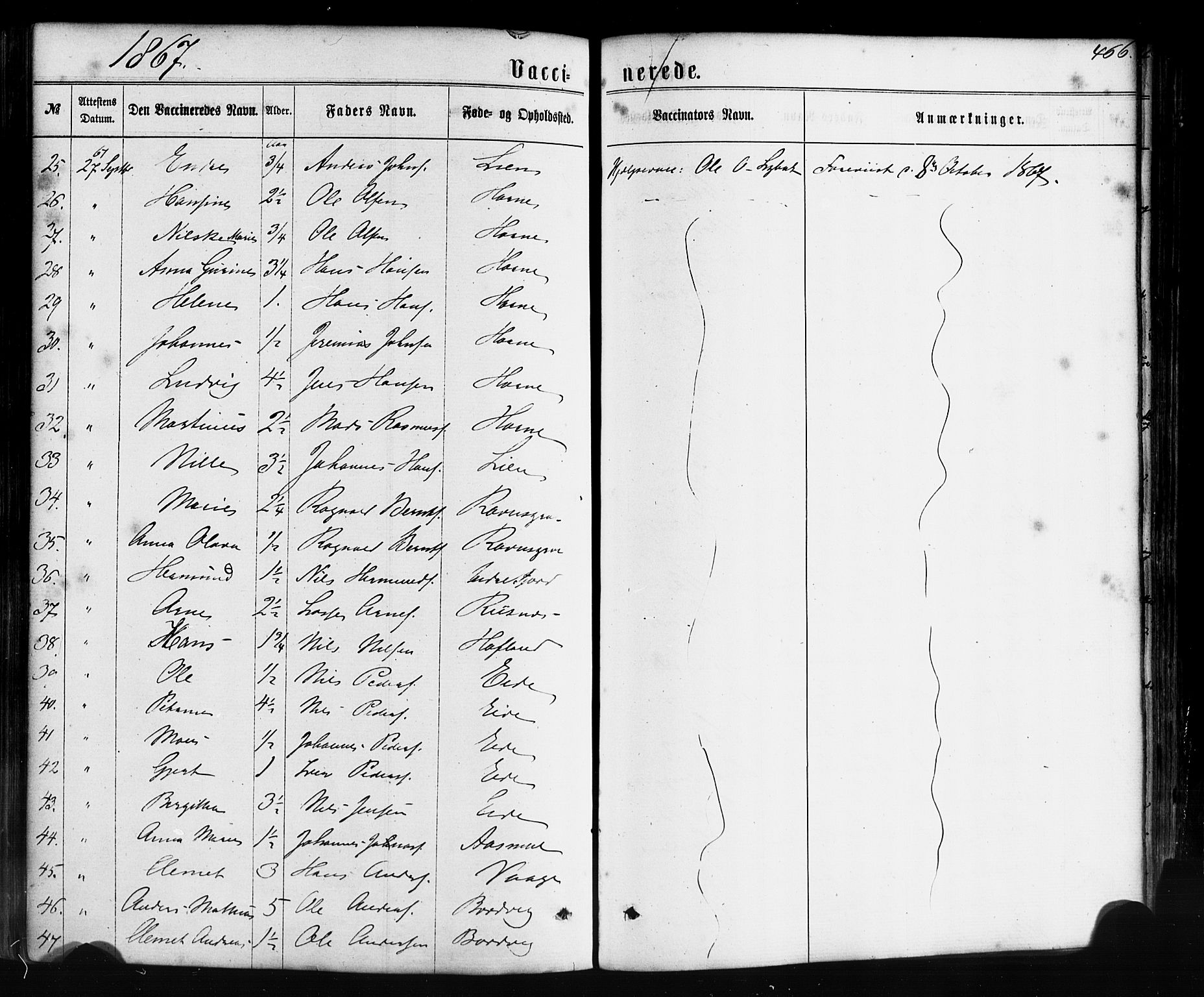 Hyllestad sokneprestembete, AV/SAB-A-80401: Ministerialbok nr. A 1, 1861-1886, s. 466