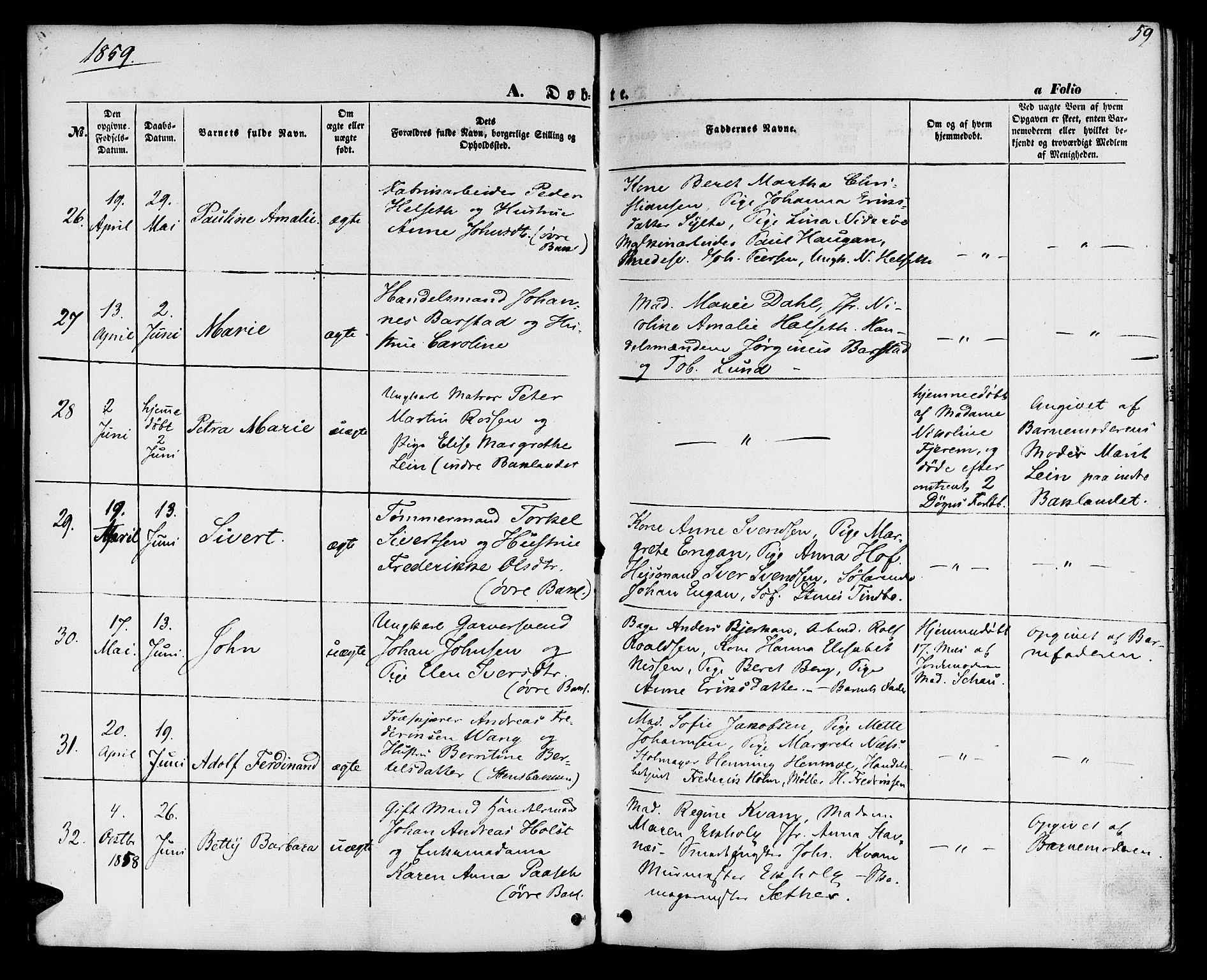 Ministerialprotokoller, klokkerbøker og fødselsregistre - Sør-Trøndelag, AV/SAT-A-1456/604/L0184: Ministerialbok nr. 604A05, 1851-1860, s. 59