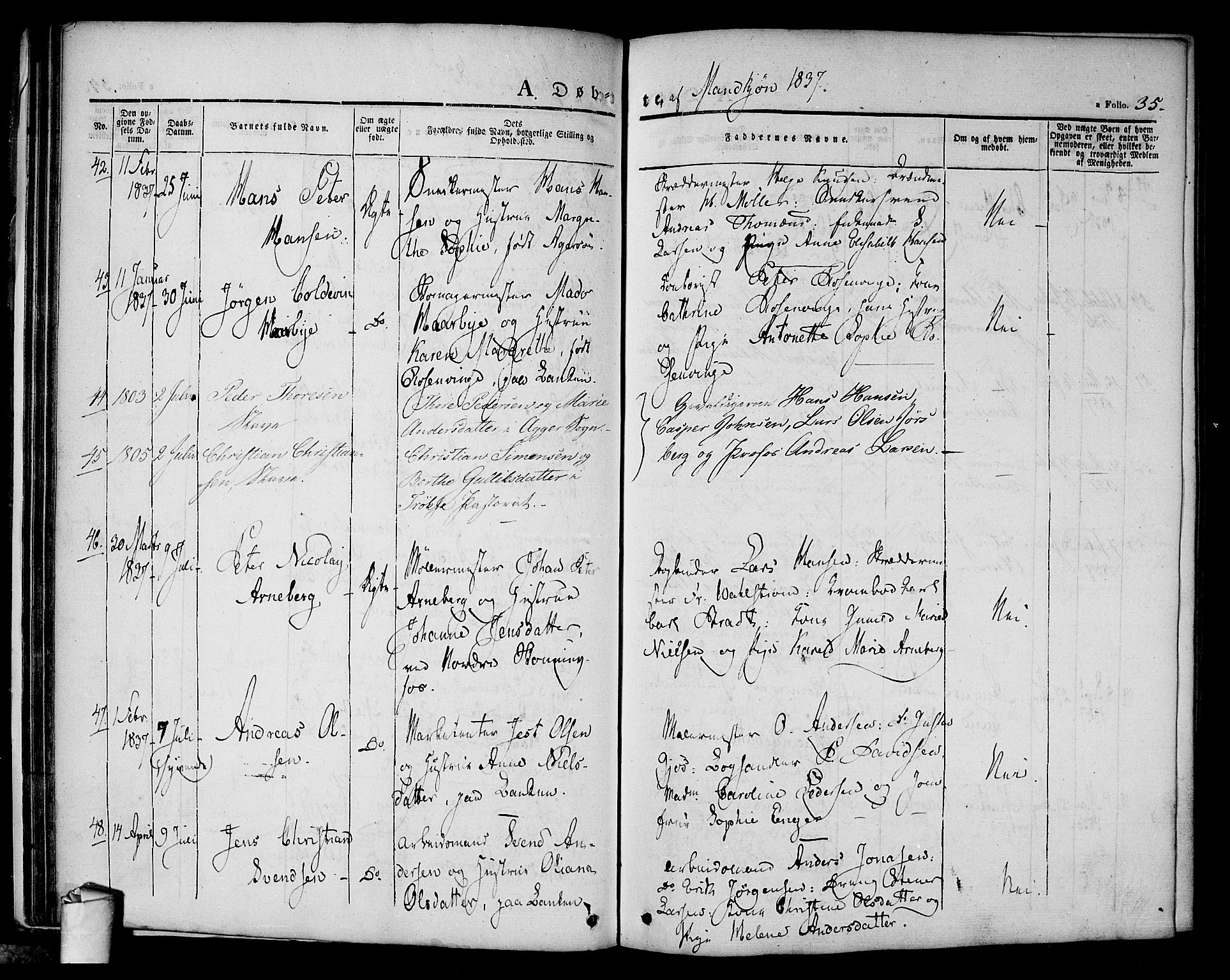 Halden prestekontor Kirkebøker, AV/SAO-A-10909/F/Fa/L0005: Ministerialbok nr. I 5, 1834-1845, s. 35