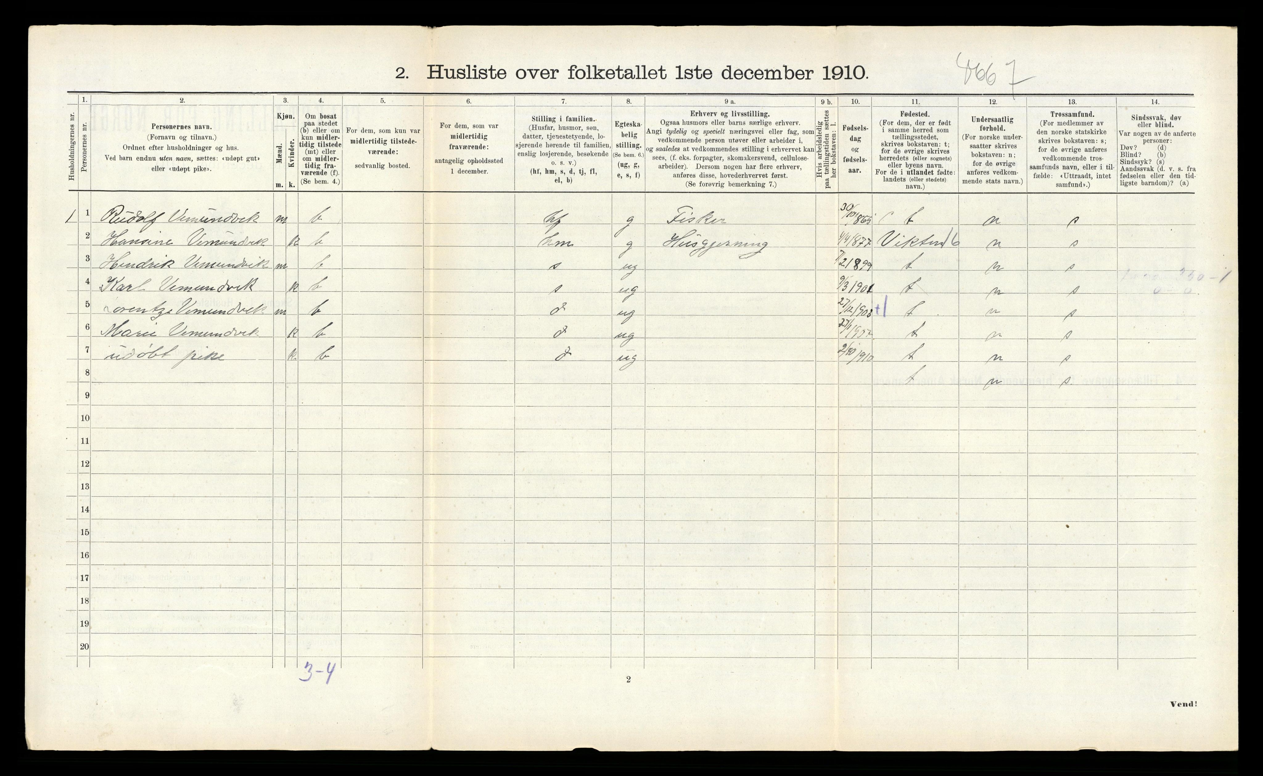 RA, Folketelling 1910 for 1745 Vemundvik herred, 1910, s. 367