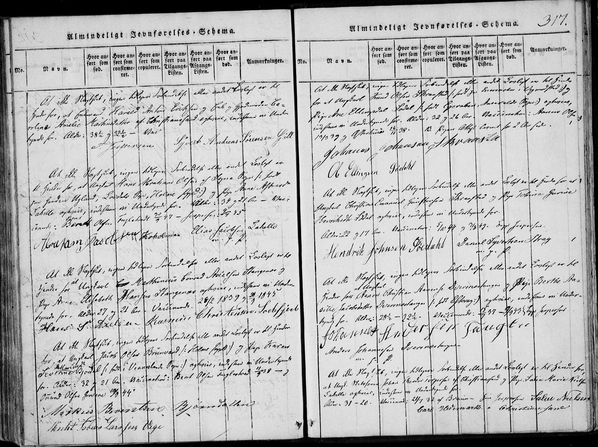 Oddernes sokneprestkontor, AV/SAK-1111-0033/F/Fa/Faa/L0005: Ministerialbok nr. A 5, 1820-1838, s. 317