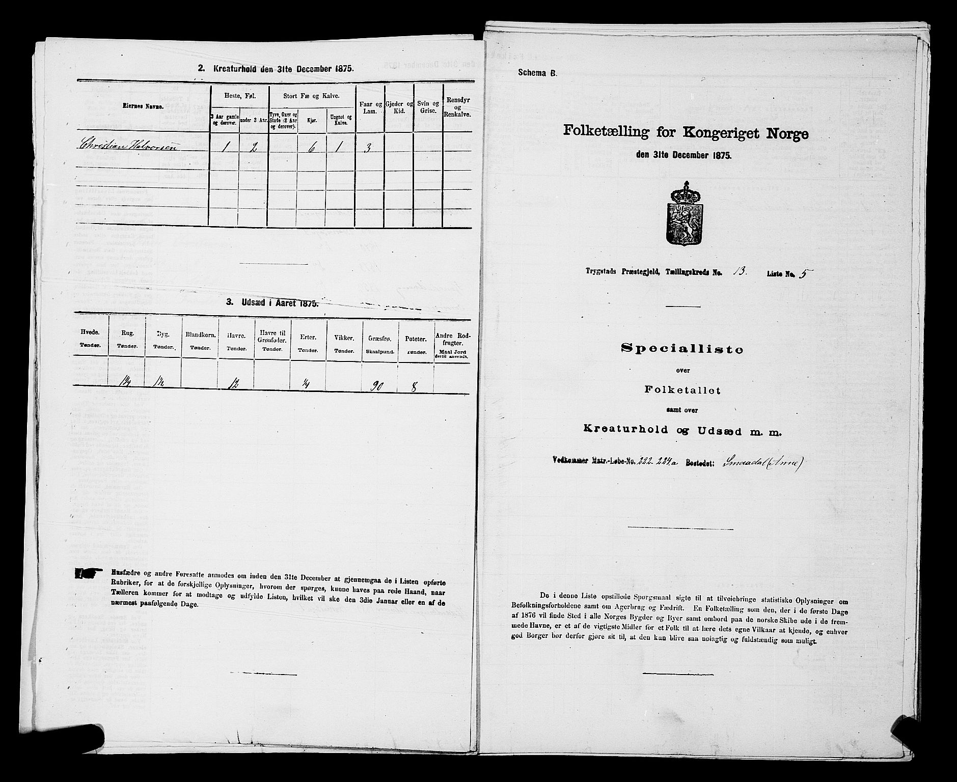 RA, Folketelling 1875 for 0122P Trøgstad prestegjeld, 1875, s. 1441