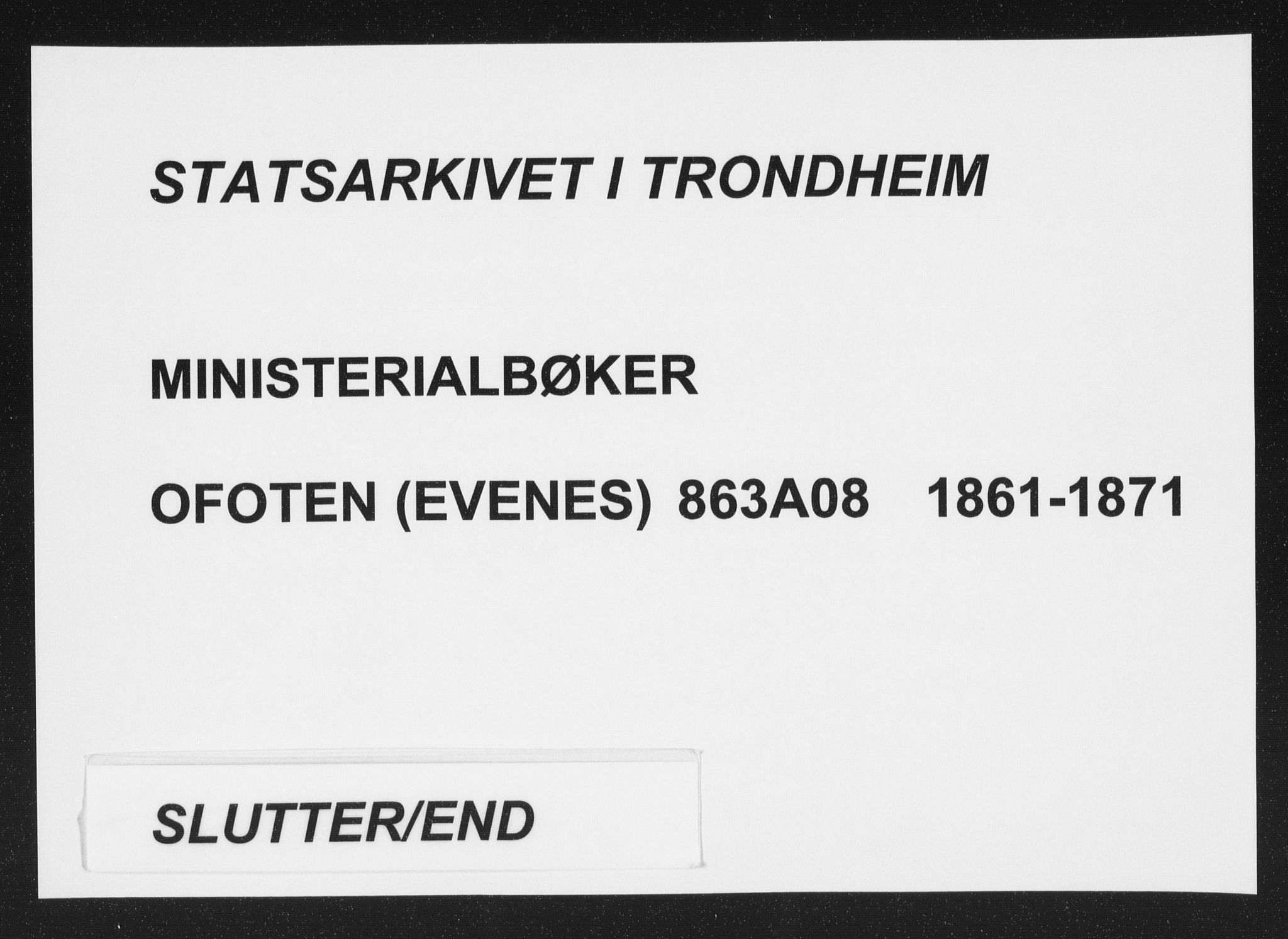 Ministerialprotokoller, klokkerbøker og fødselsregistre - Nordland, AV/SAT-A-1459/863/L0896: Ministerialbok nr. 863A08, 1861-1871