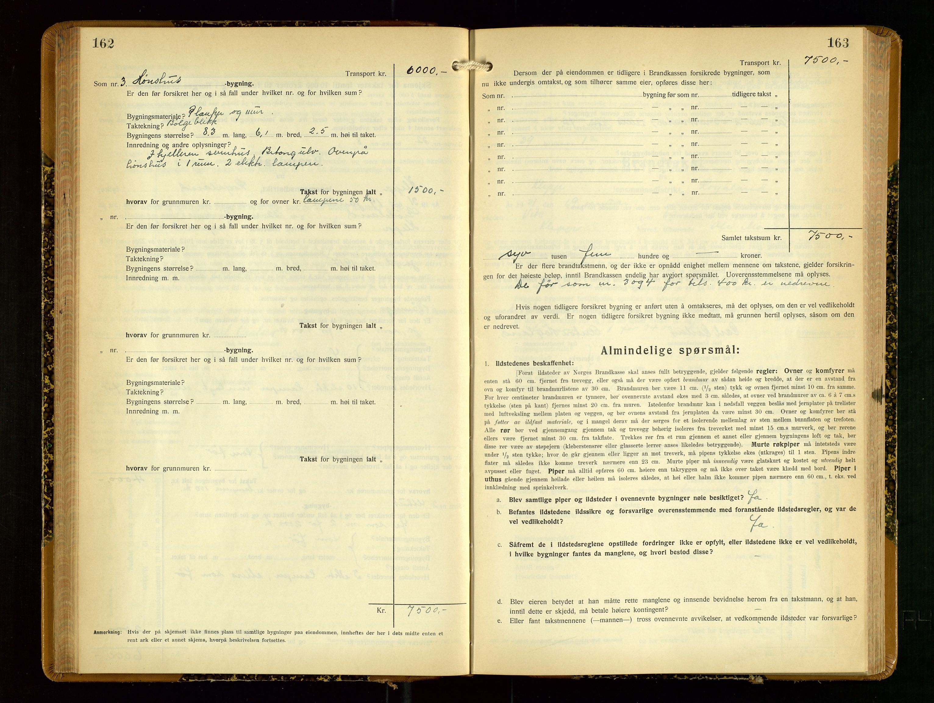 Klepp lensmannskontor, AV/SAST-A-100163/Goc/L0012: "Brandtakstprotokoll" m/register, 1929-1933, s. 162-163